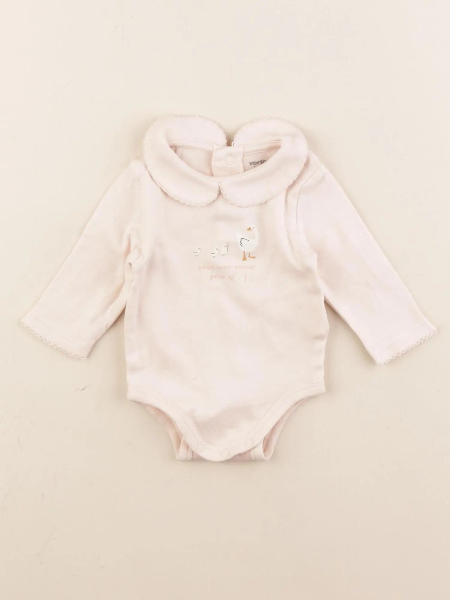 Vertbaudet - body à col rose - 1 mois