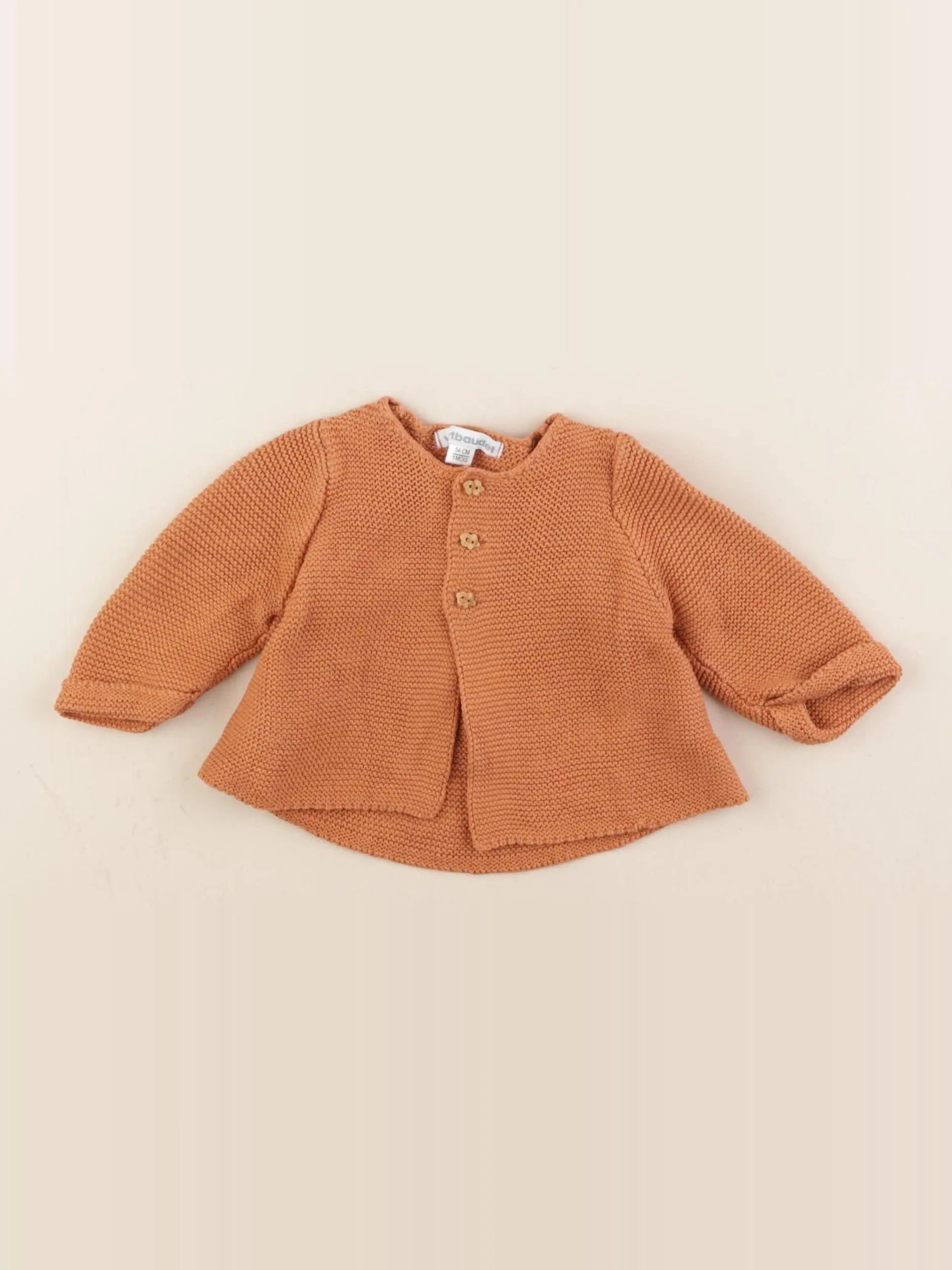 Vertbaudet - gilet marron - 1 mois