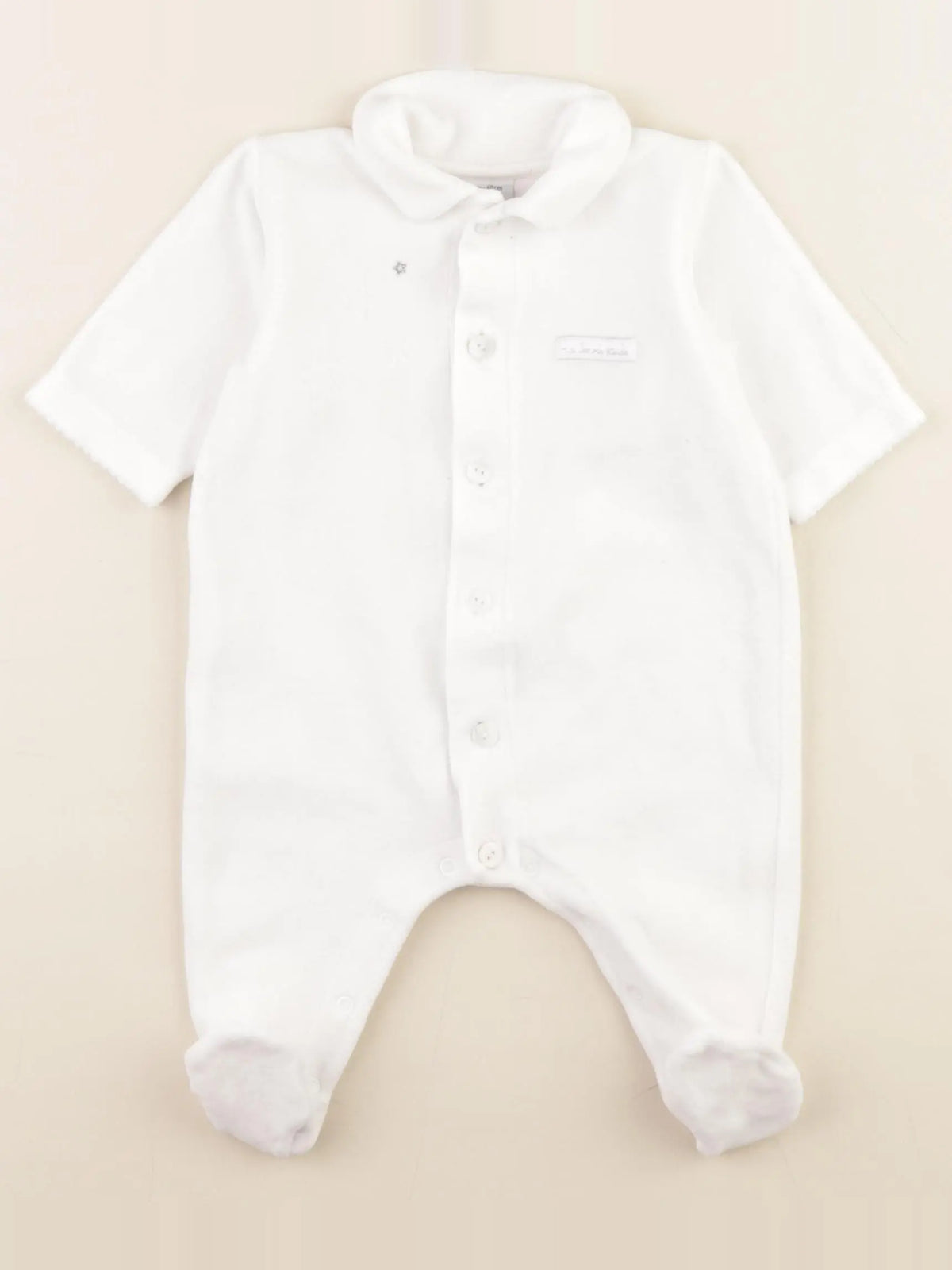 Petit Bateau - pyjama velours blanc - 3 mois