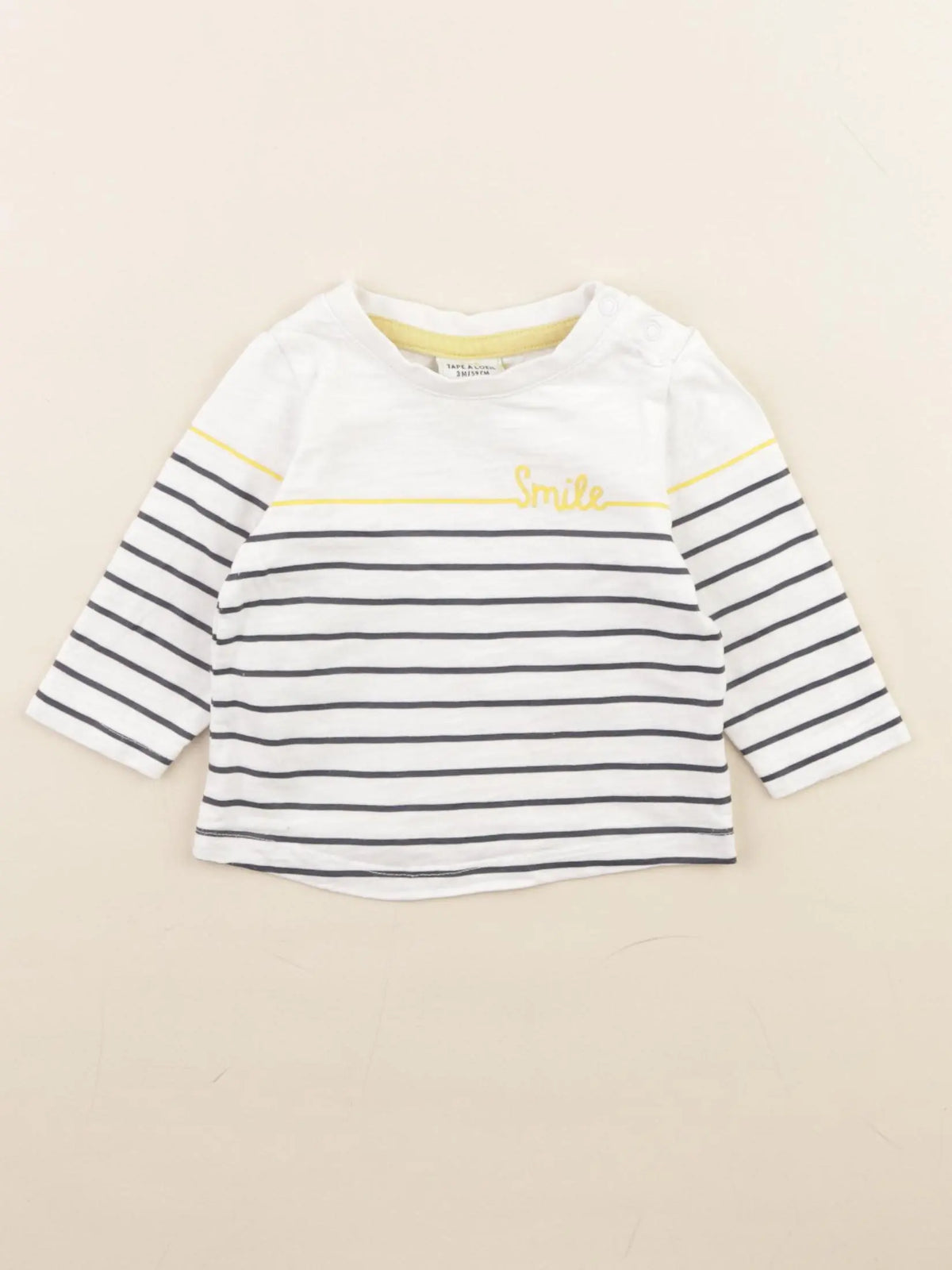 Tape à l'oeil - tee-shirt blanc, bleu - 3 mois