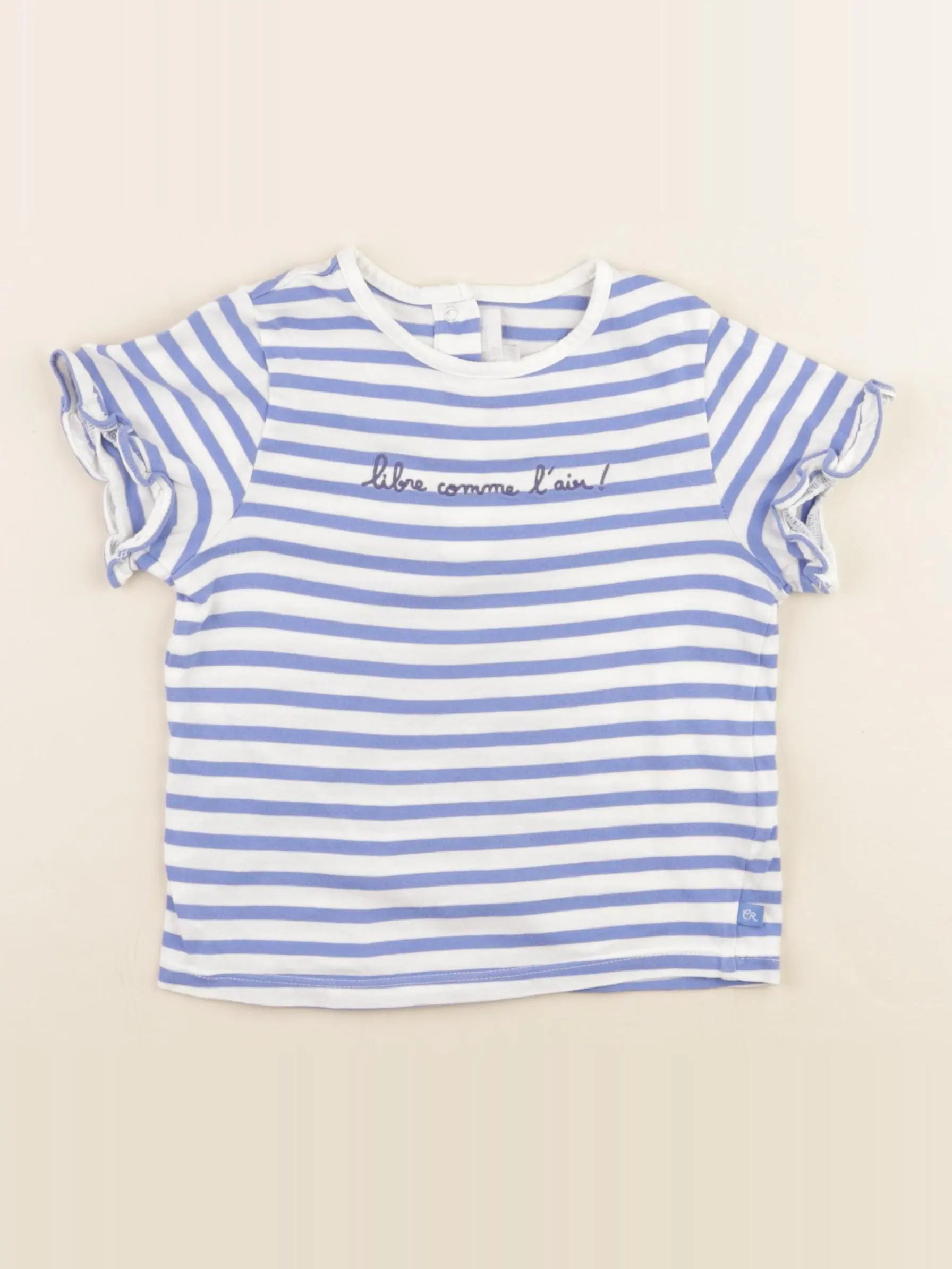 Cadet Rousselle - tee-shirt bleu, blanc - 36 mois