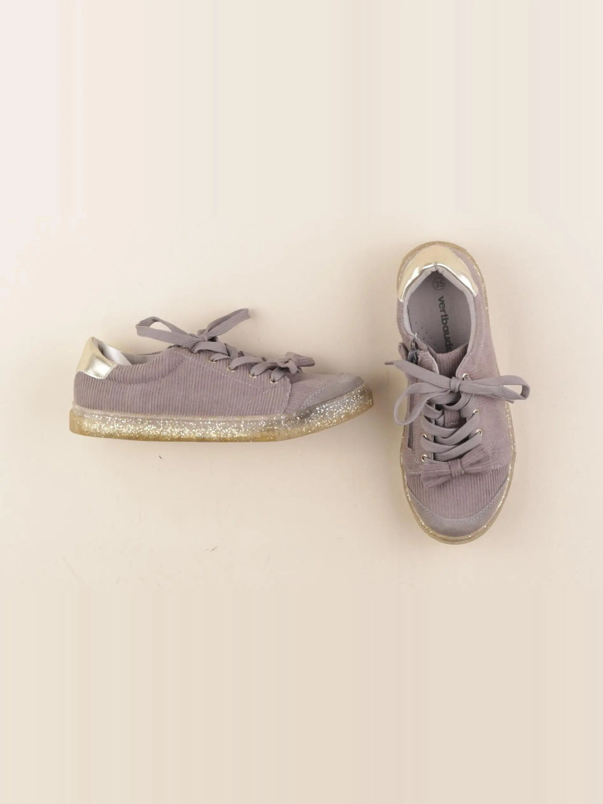 Vertbaudet - baskets gris, or - pointure 35