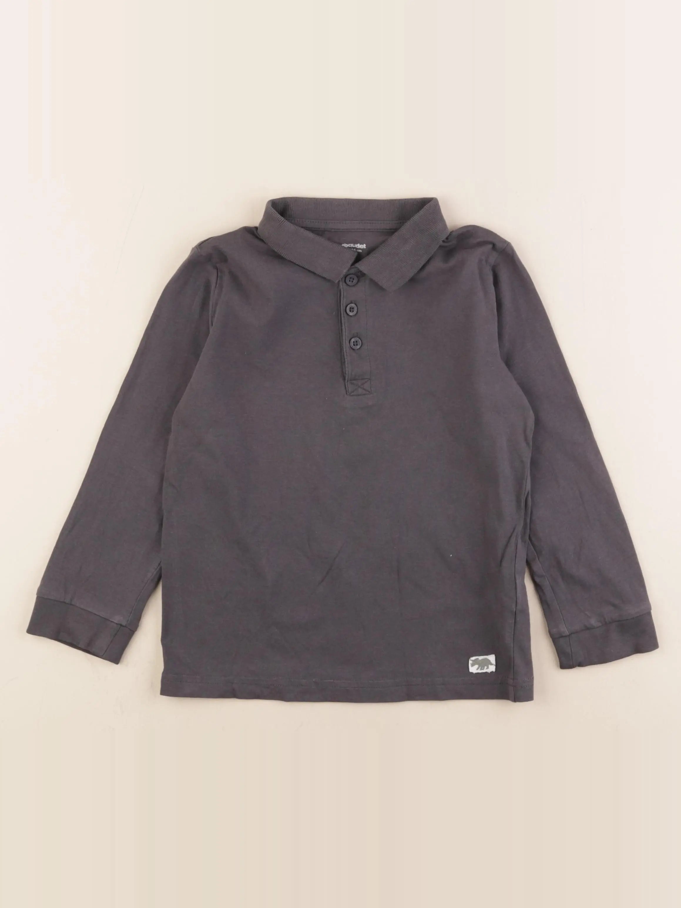 Vertbaudet - polo gris - 6 ans