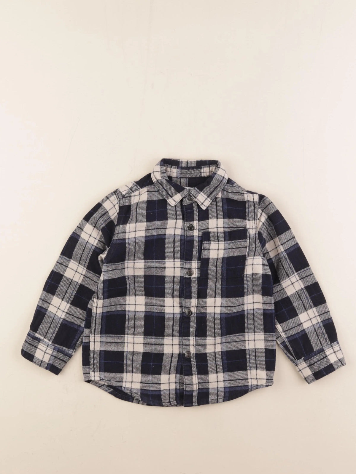 Vertbaudet - chemise bleu, blanc - 4 ans