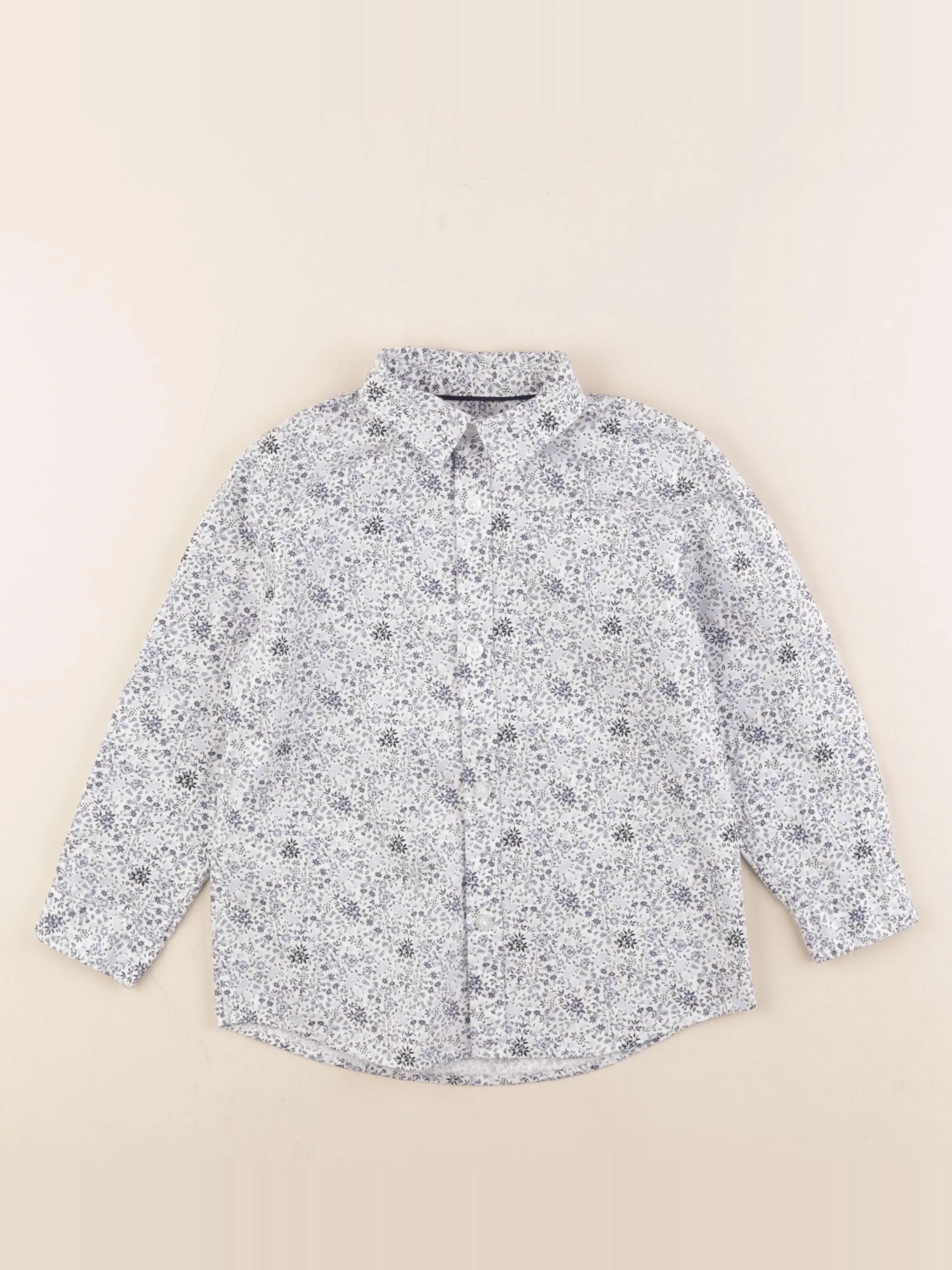 Vertbaudet - chemise blanc, bleu - 4 ans