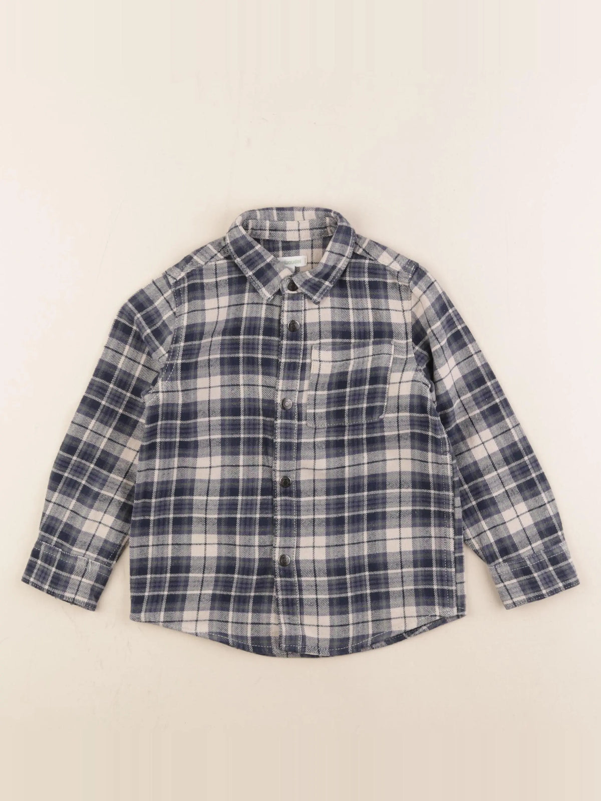 Vertbaudet - chemise blanc, bleu - 4 ans