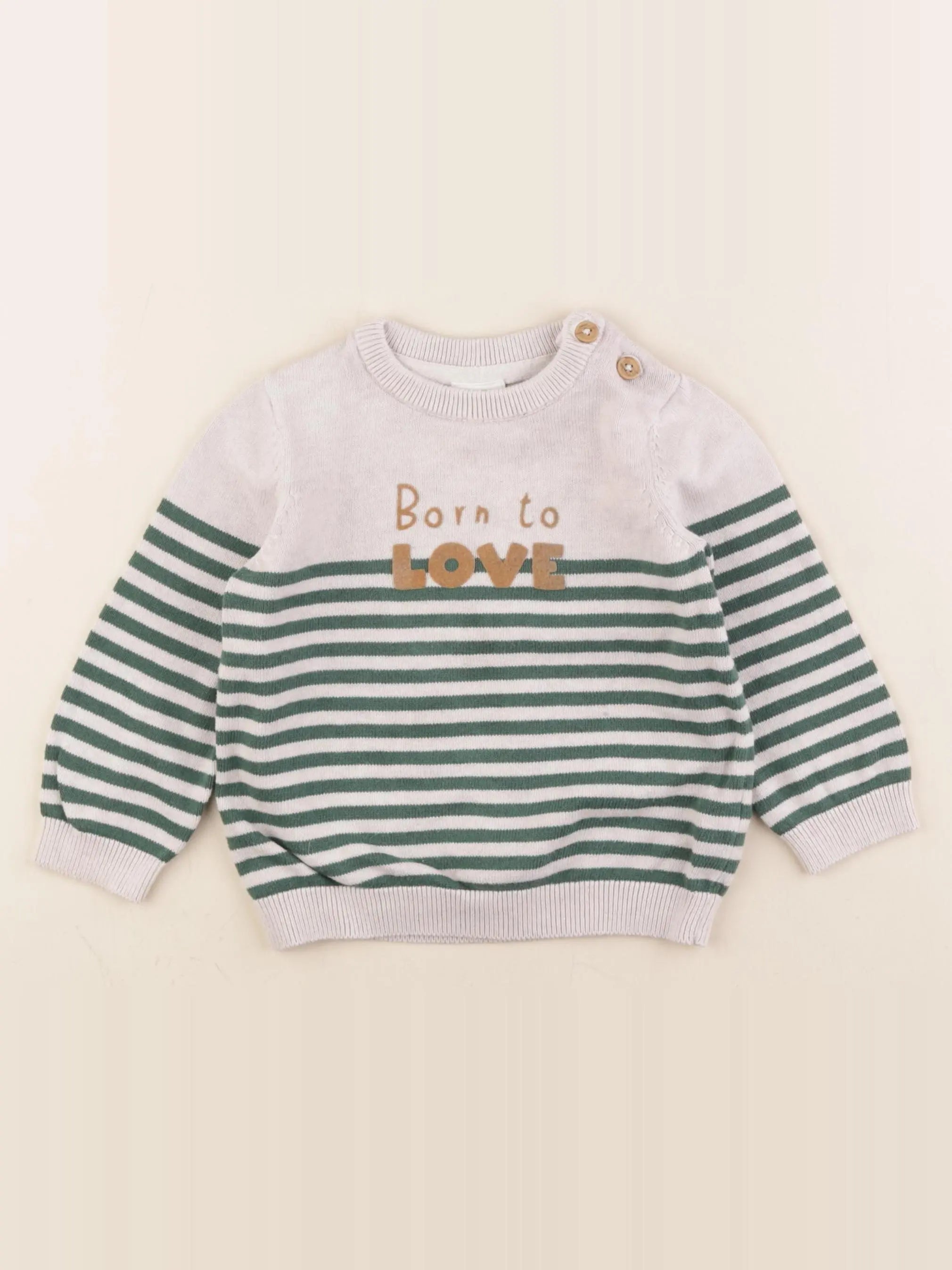 Tape à l'oeil - pull beige, vert - 24 mois