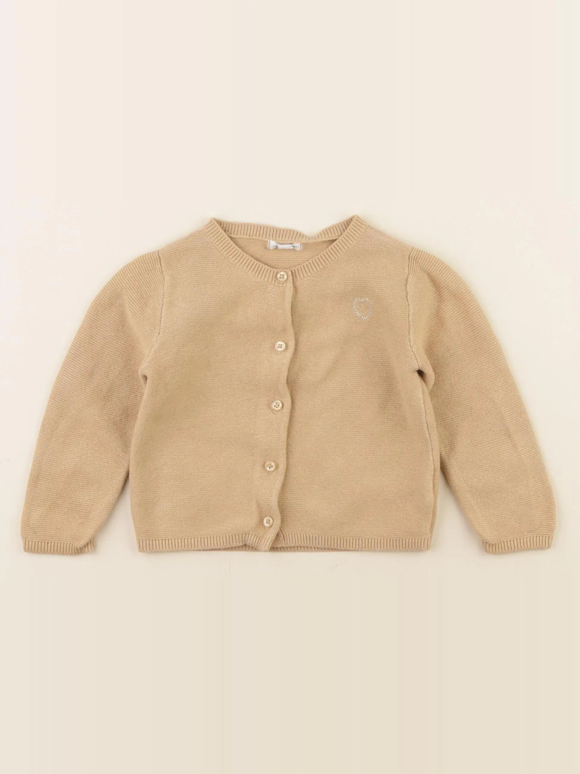Vertbaudet - gilet marron - 12 mois