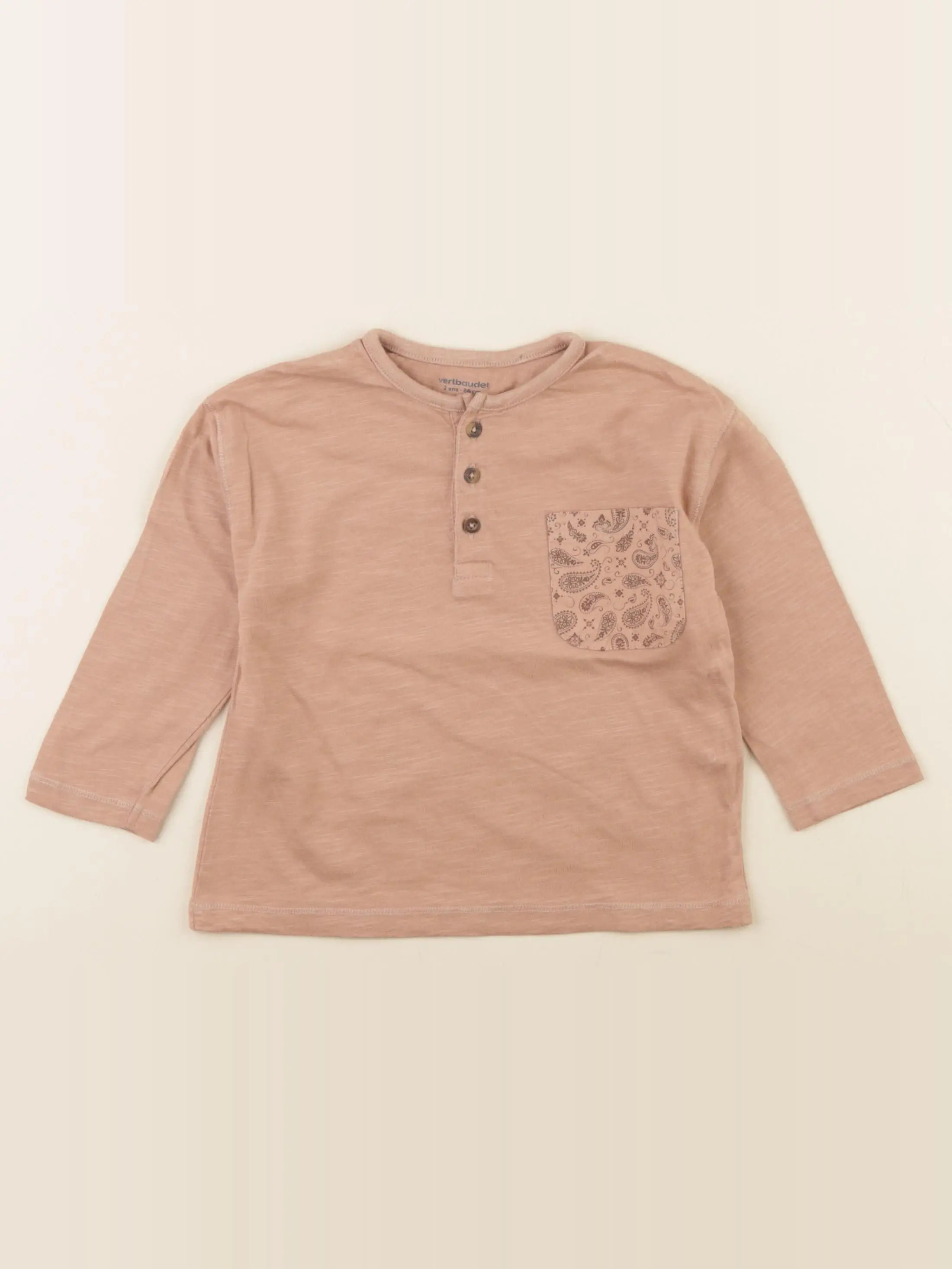 Vertbaudet - tee-shirt marron - 2 ans