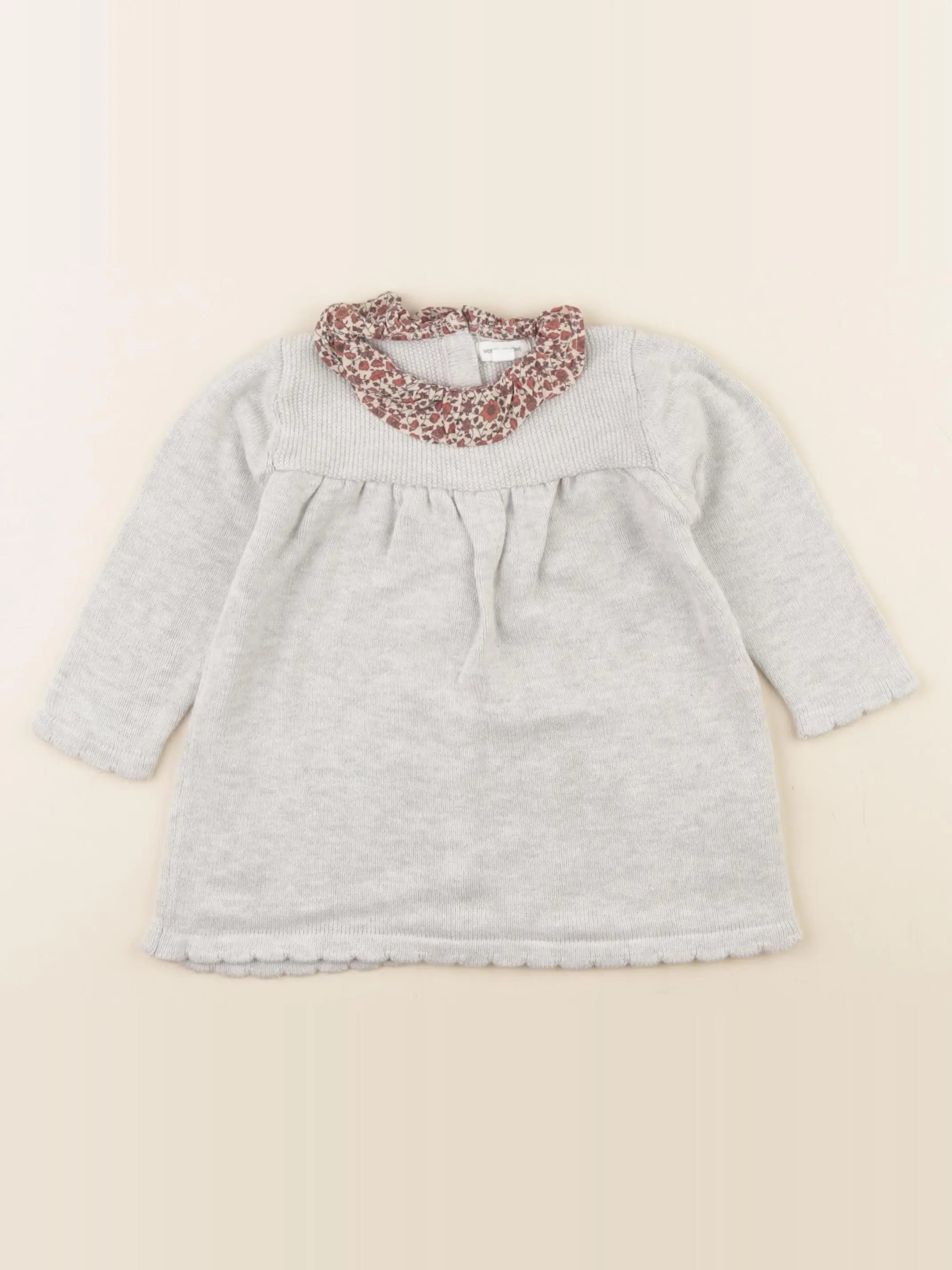 Vertbaudet - robe gris - 12 mois