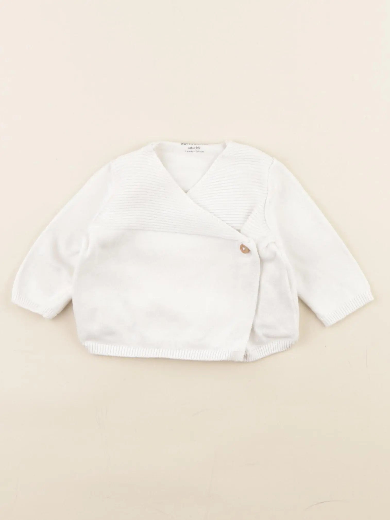 Vertbaudet - gilet blanc - 1 mois