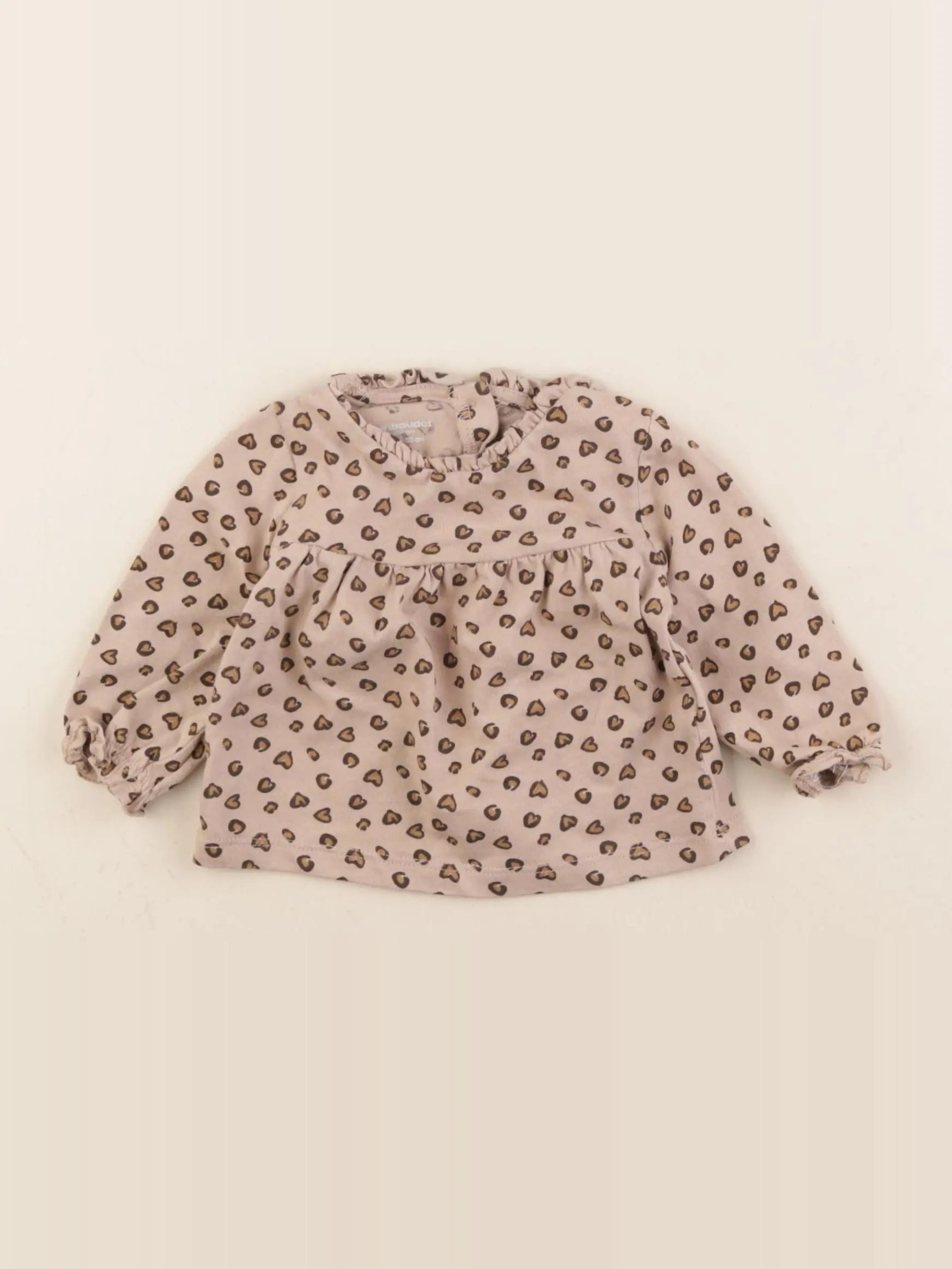 Vertbaudet - tee-shirt marron - 3 mois