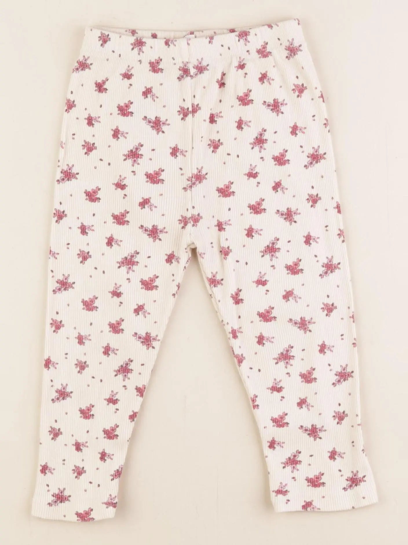 Vertbaudet - legging beige, rose - 24 mois