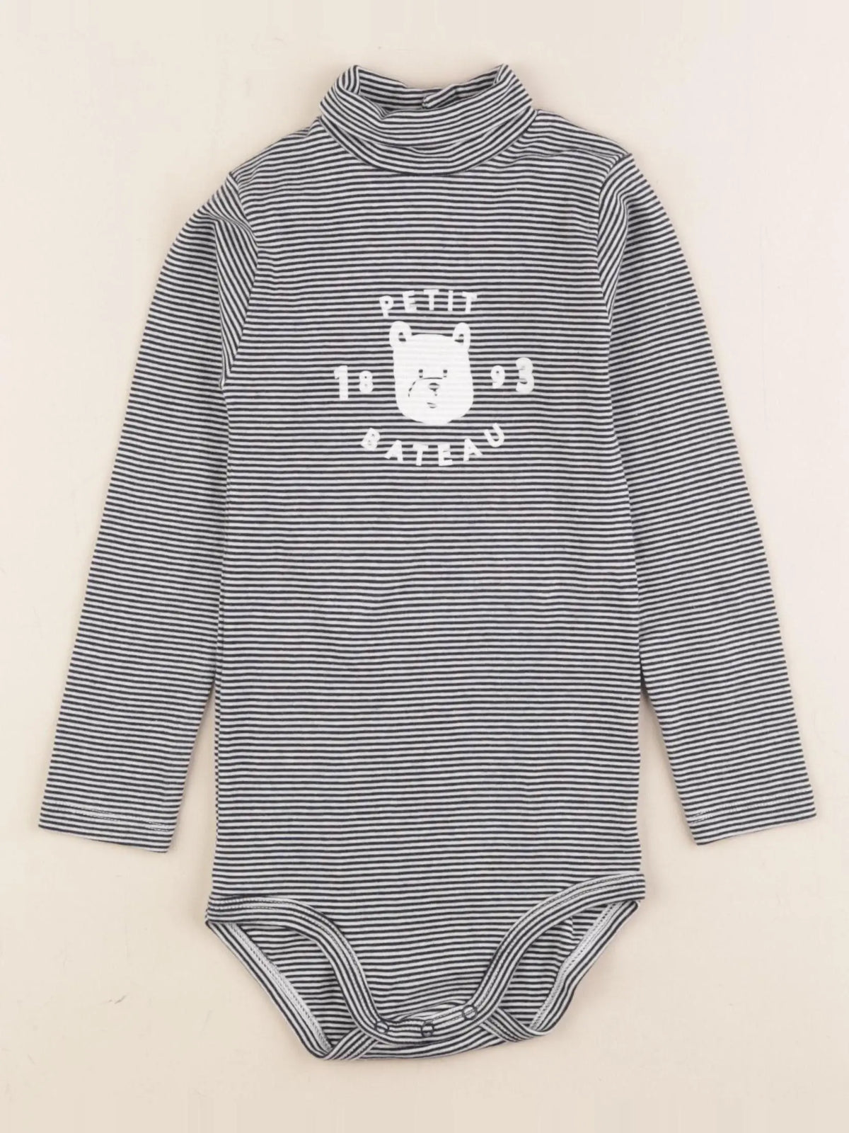 Petit Bateau - body blanc, bleu - 36 mois