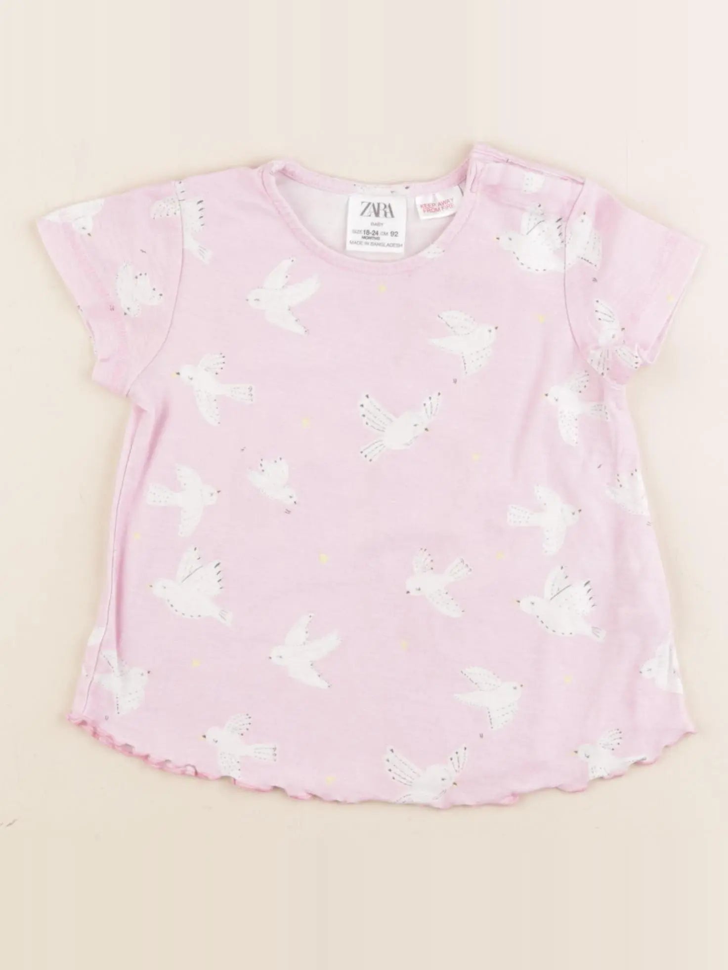 Zara - tee-shirt rose - 18/24 mois