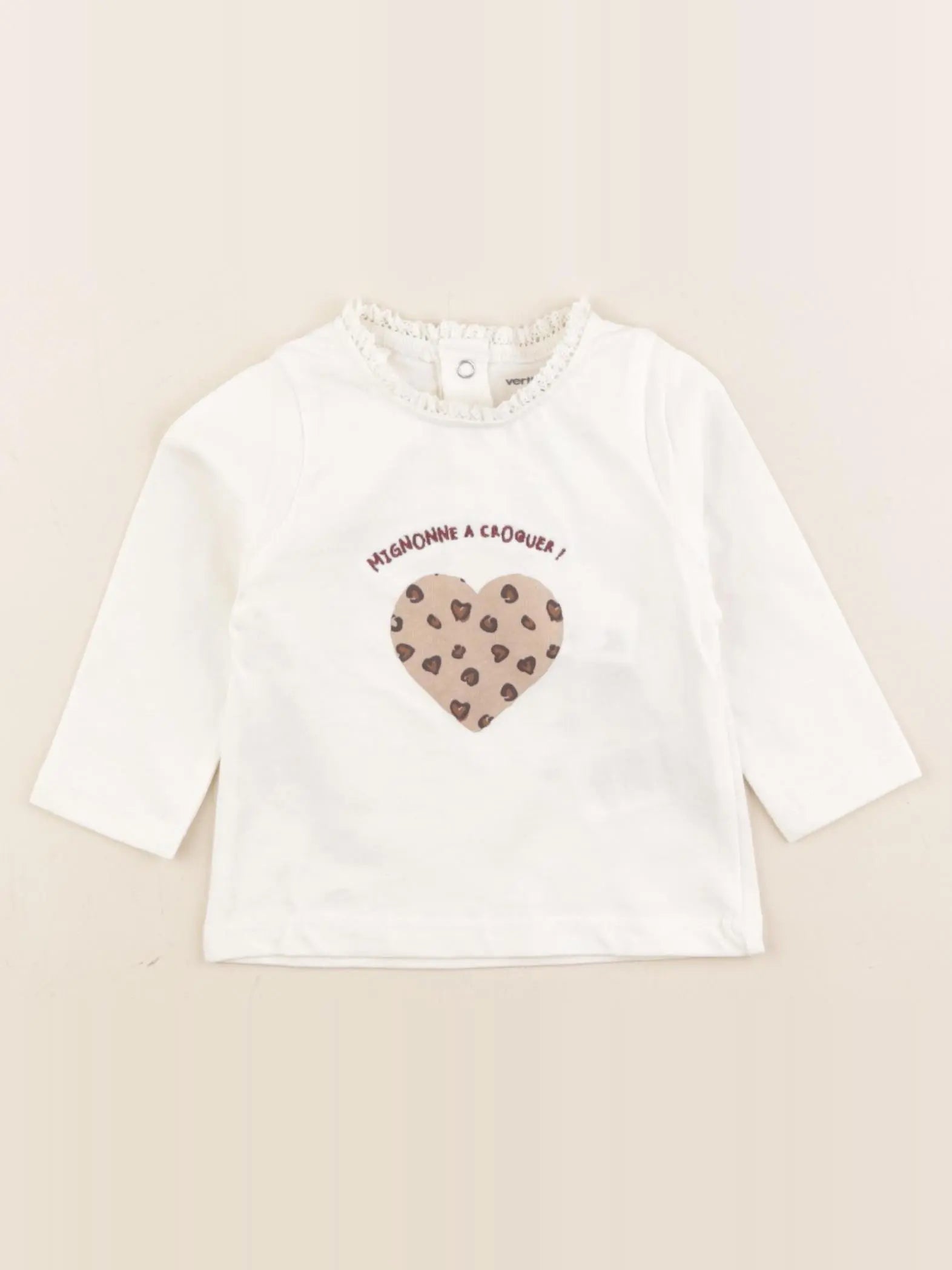 Vertbaudet - tee-shirt blanc - 3 mois