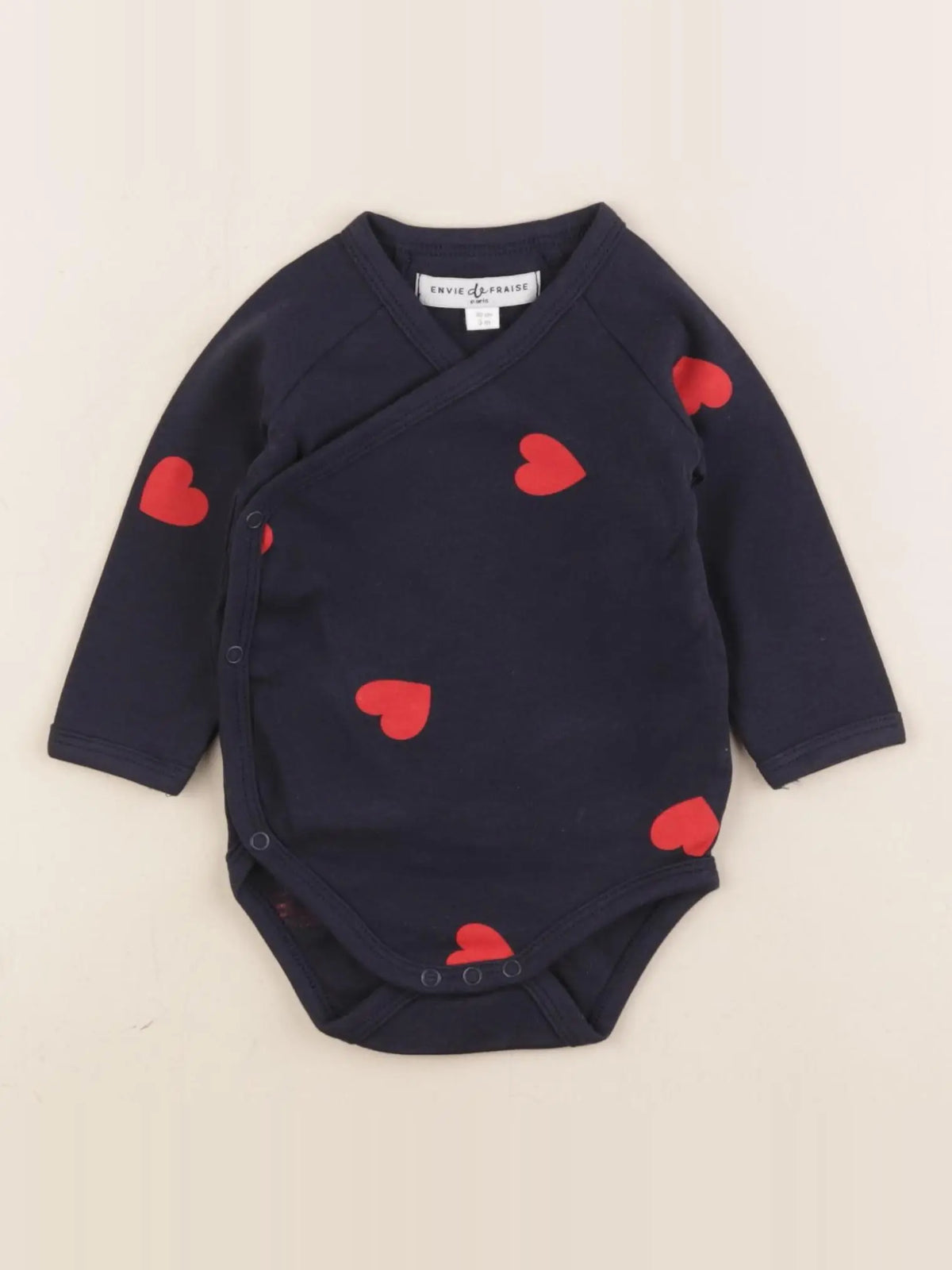Envie de Fraise - body à col bleu - 3 mois