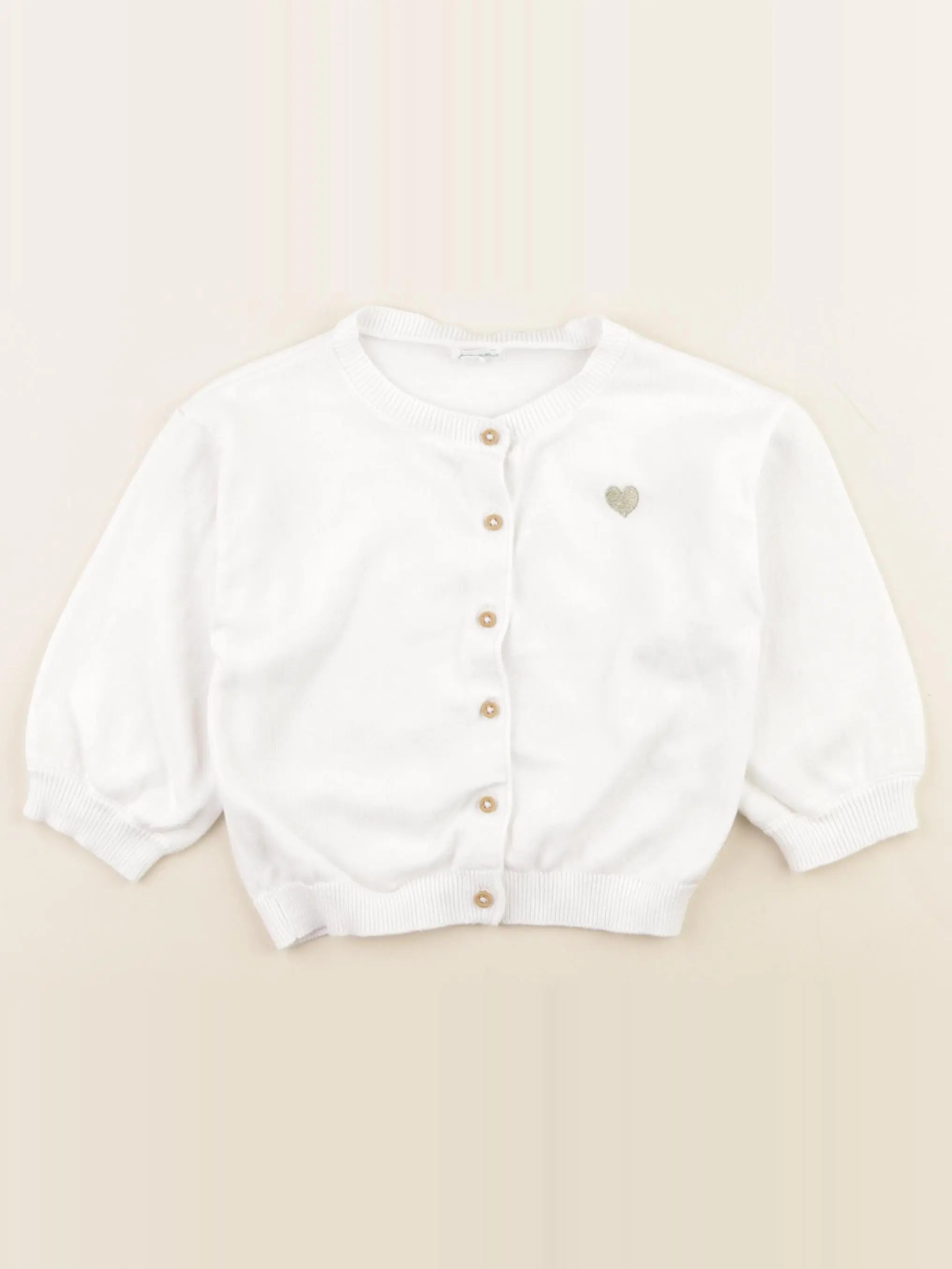 Vertbaudet - gilet blanc - 2 ans