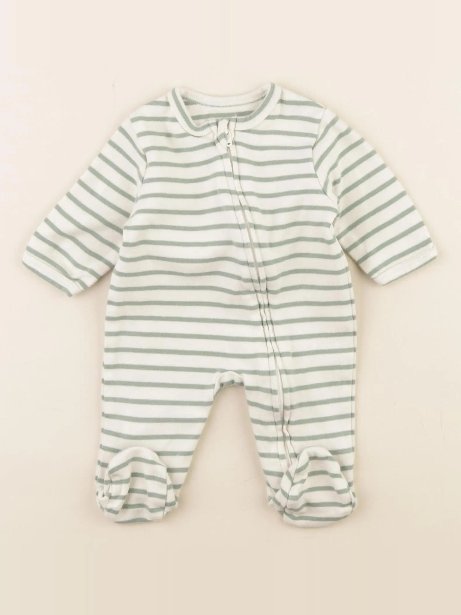 Vertbaudet - pyjama coton beige - 1 mois