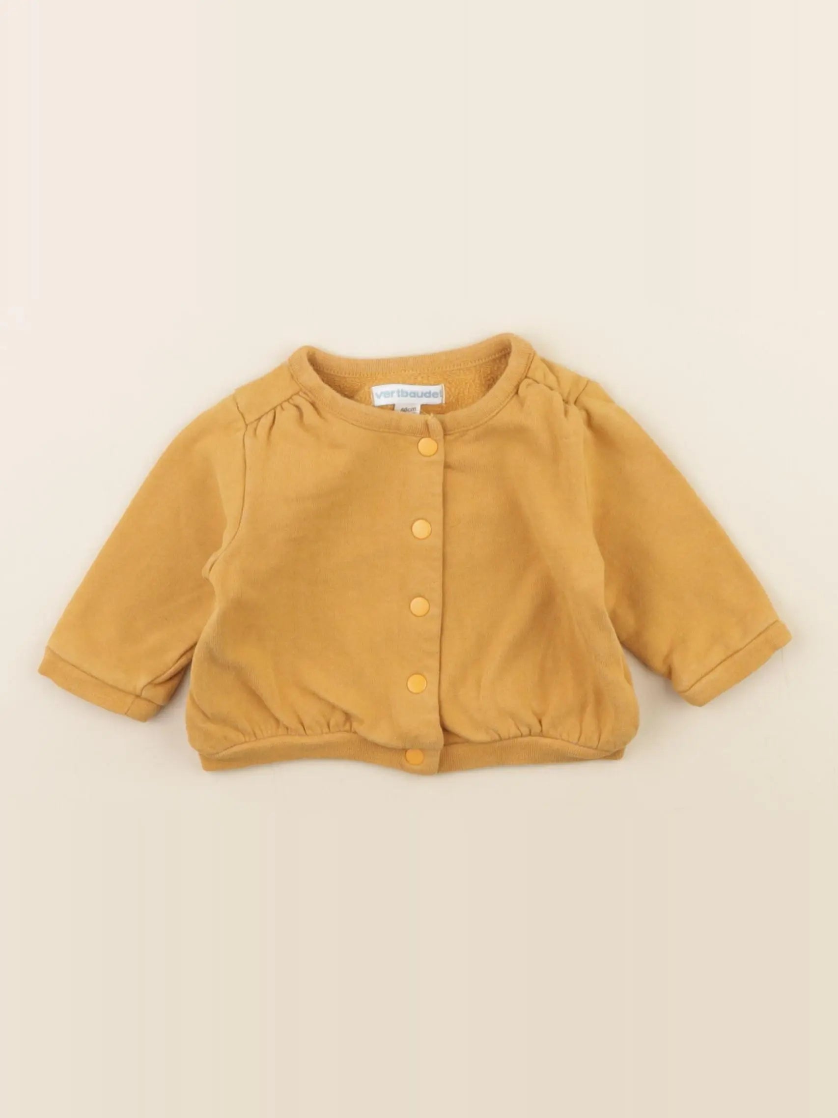 Vertbaudet - sweat jaune - 3 mois