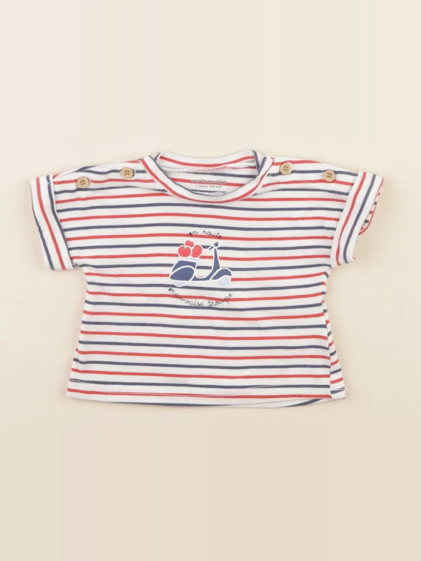 Vertbaudet - tee-shirt blanc - 1 mois