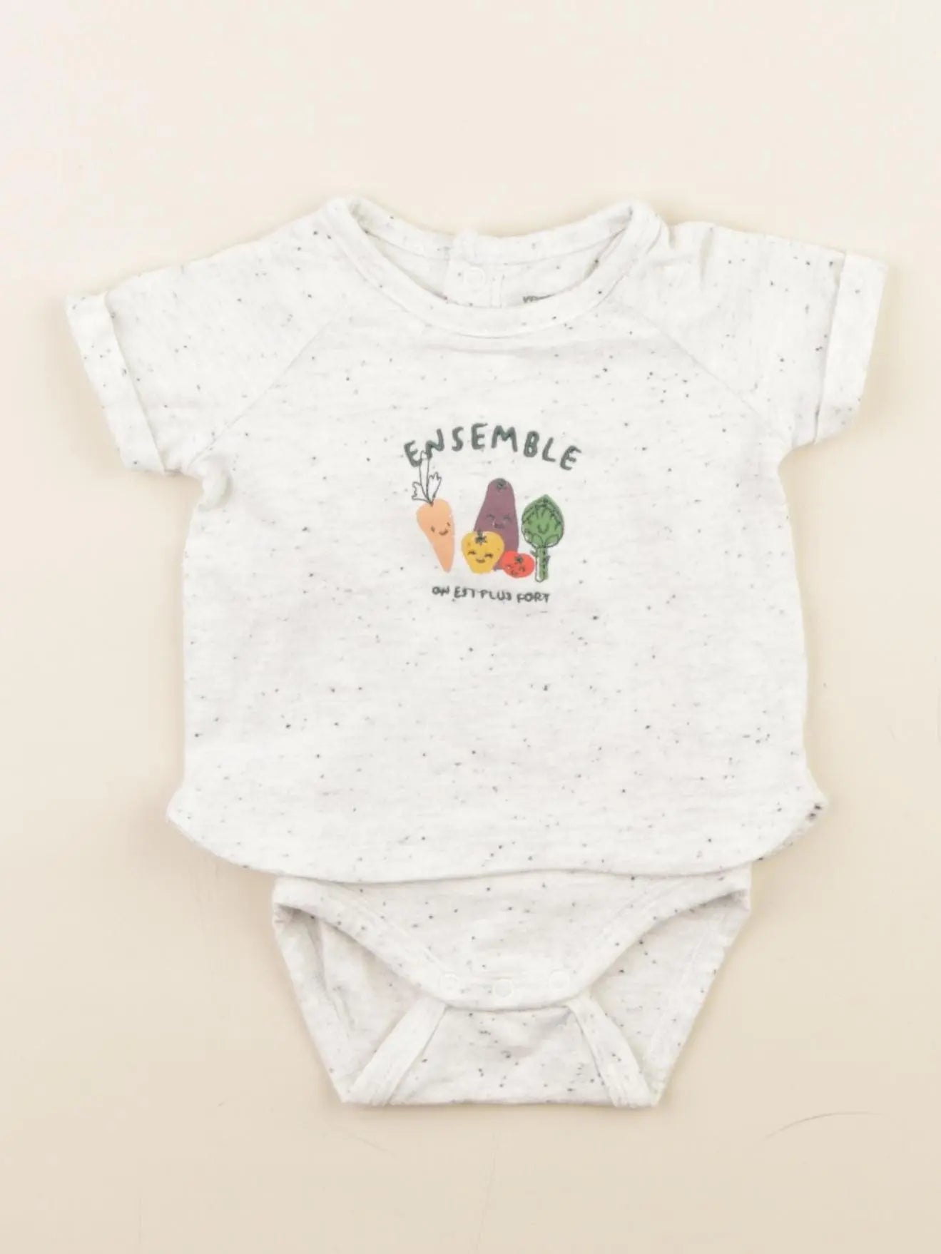 Vertbaudet - body tee-shirt gris - 1 mois