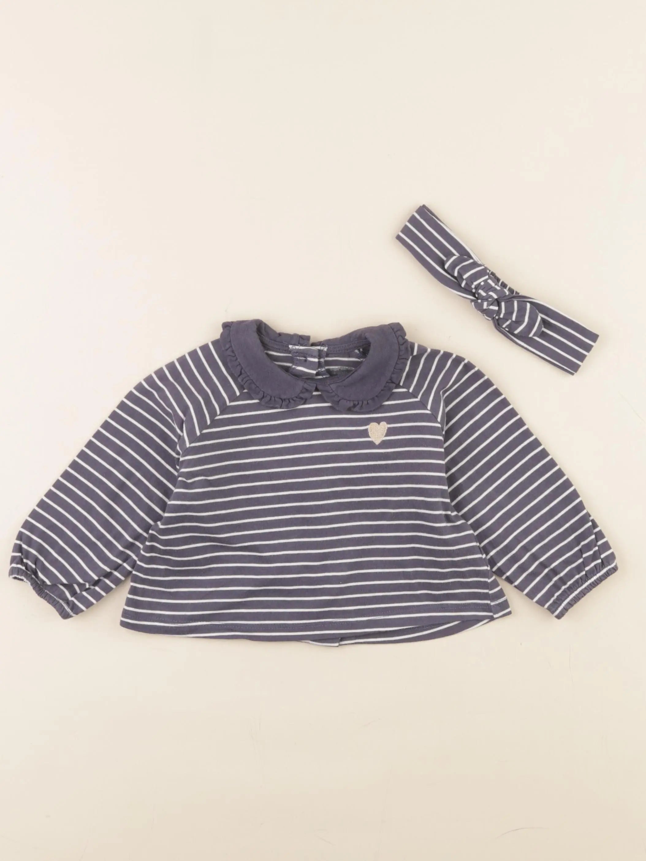 Vertbaudet - tee-shirt bleu - 6 mois