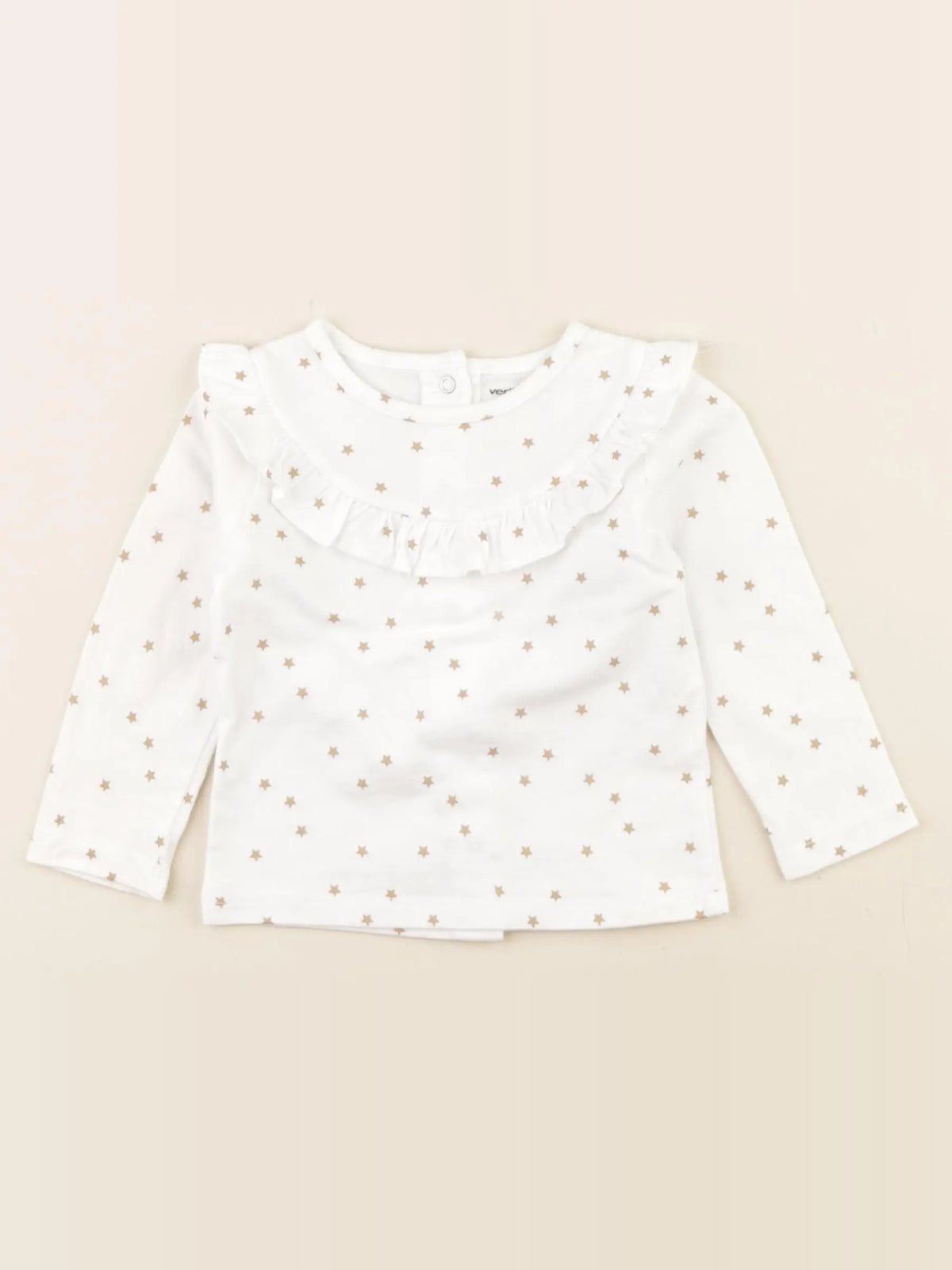 Vertbaudet - tee-shirt blanc, or - 9 mois