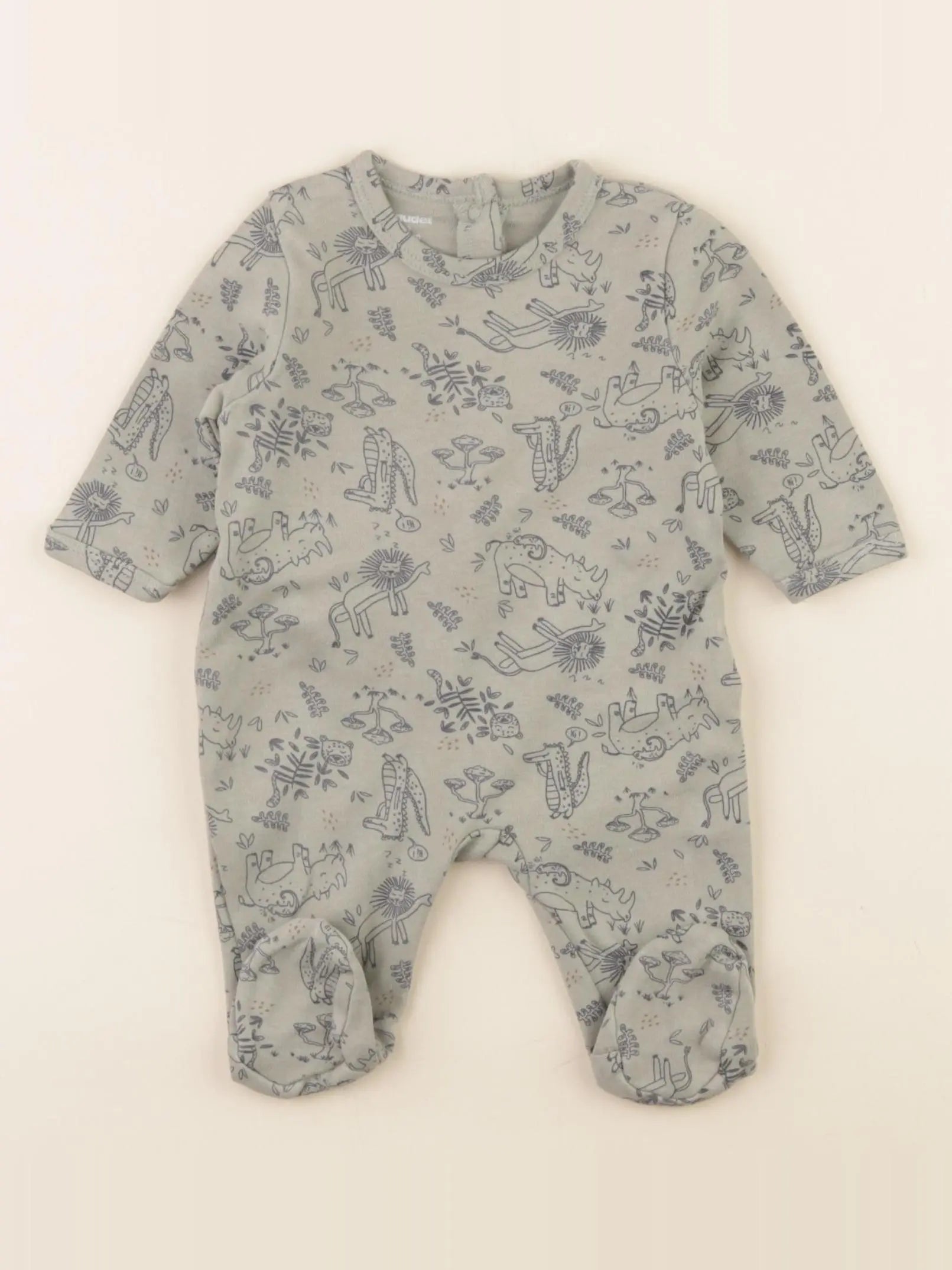 Vertbaudet - pyjama coton vert - 1 mois