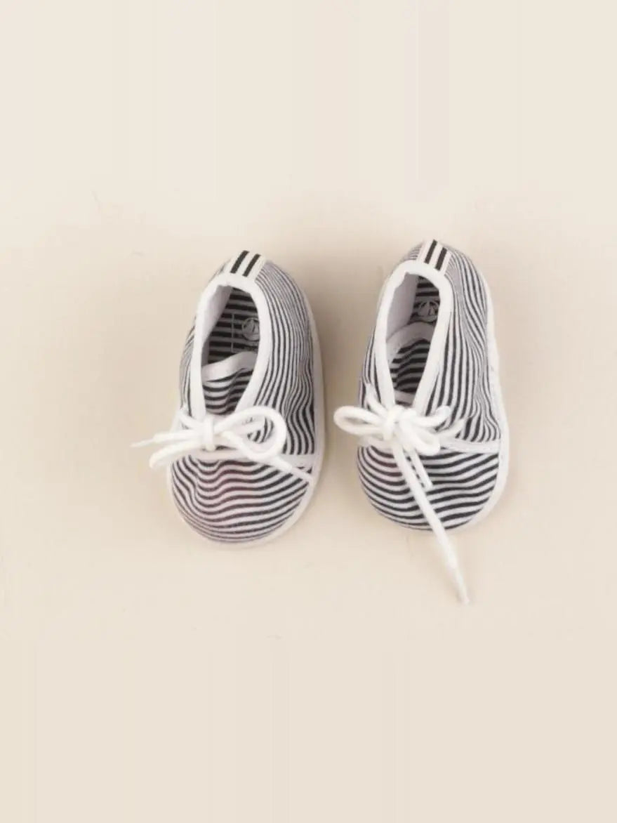 Petit Bateau - chaussons bleu, blanc - pointure 15/16