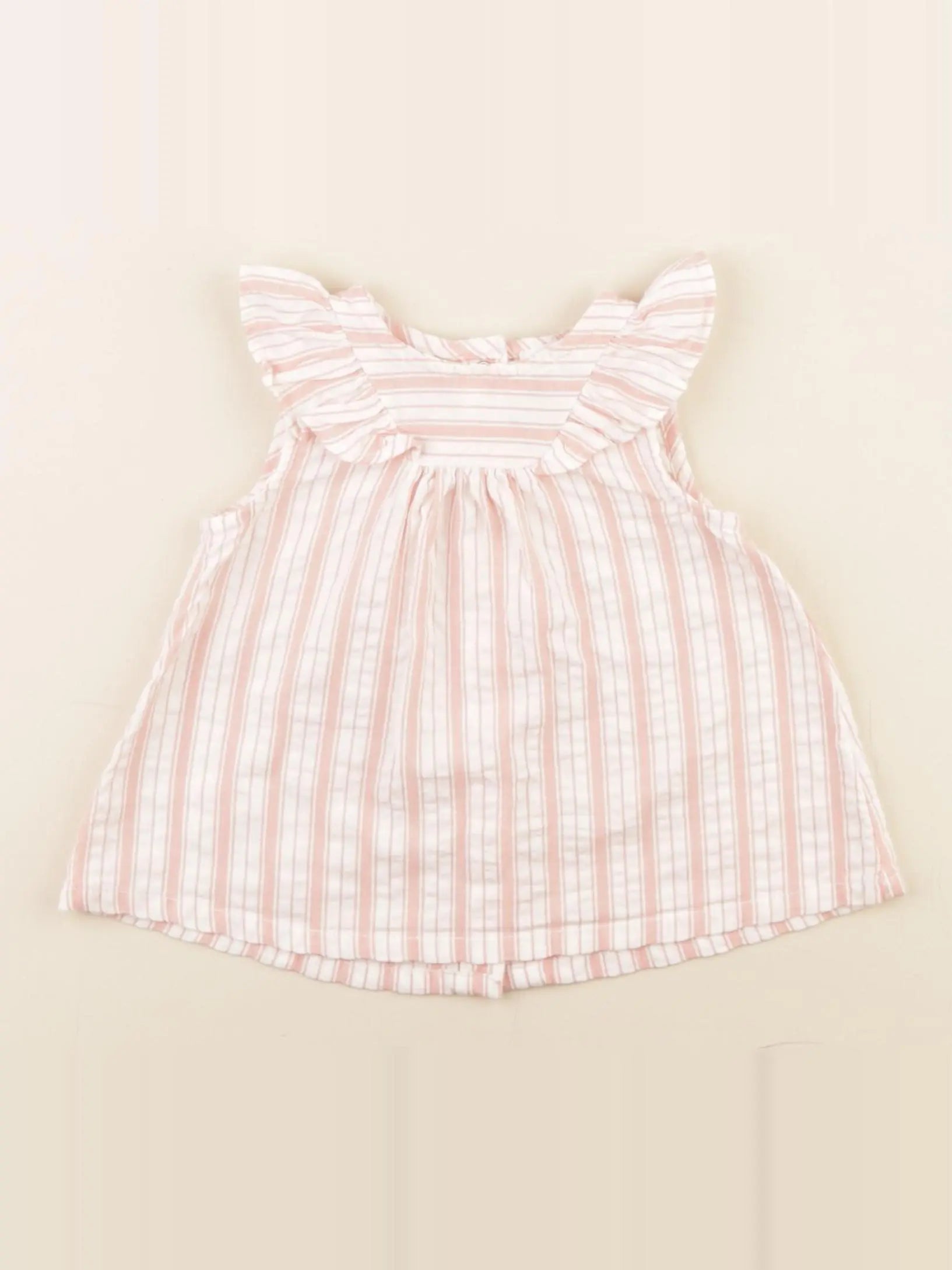 Vertbaudet - robe blanc, rose - 1 mois