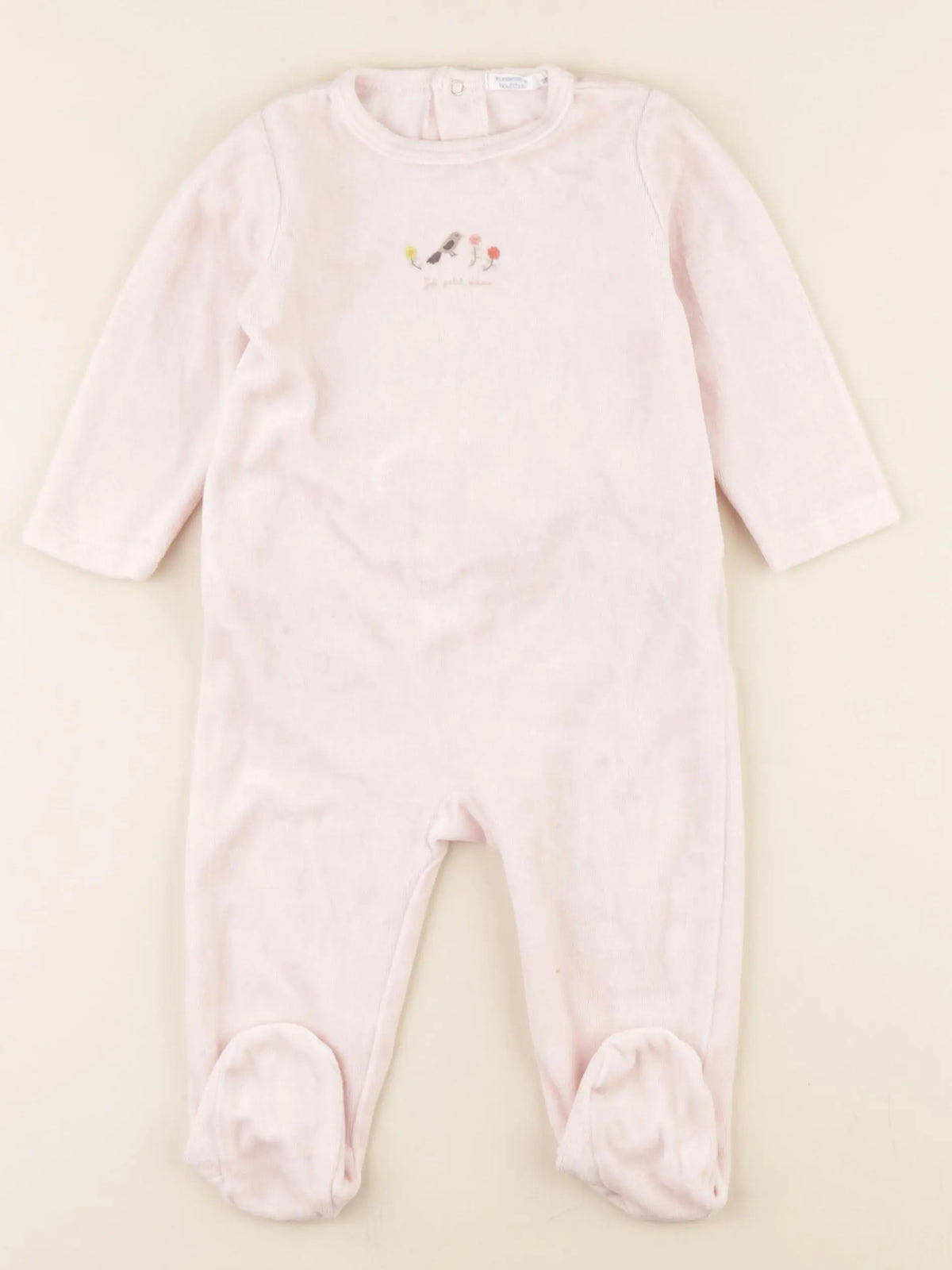 Boutchou - pyjama velours rose - 12 mois