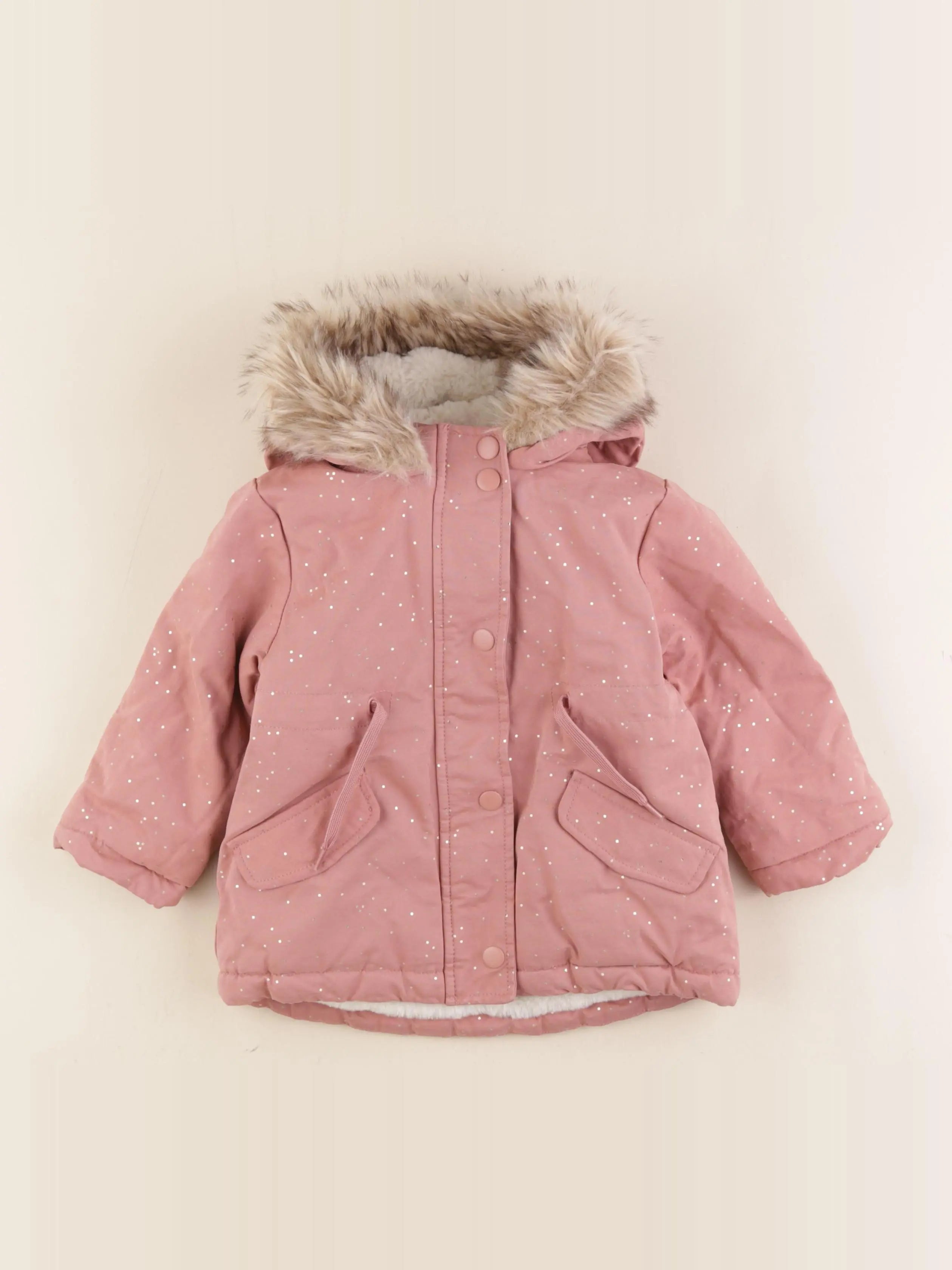 Vertbaudet - parka rose, or - 2 ans