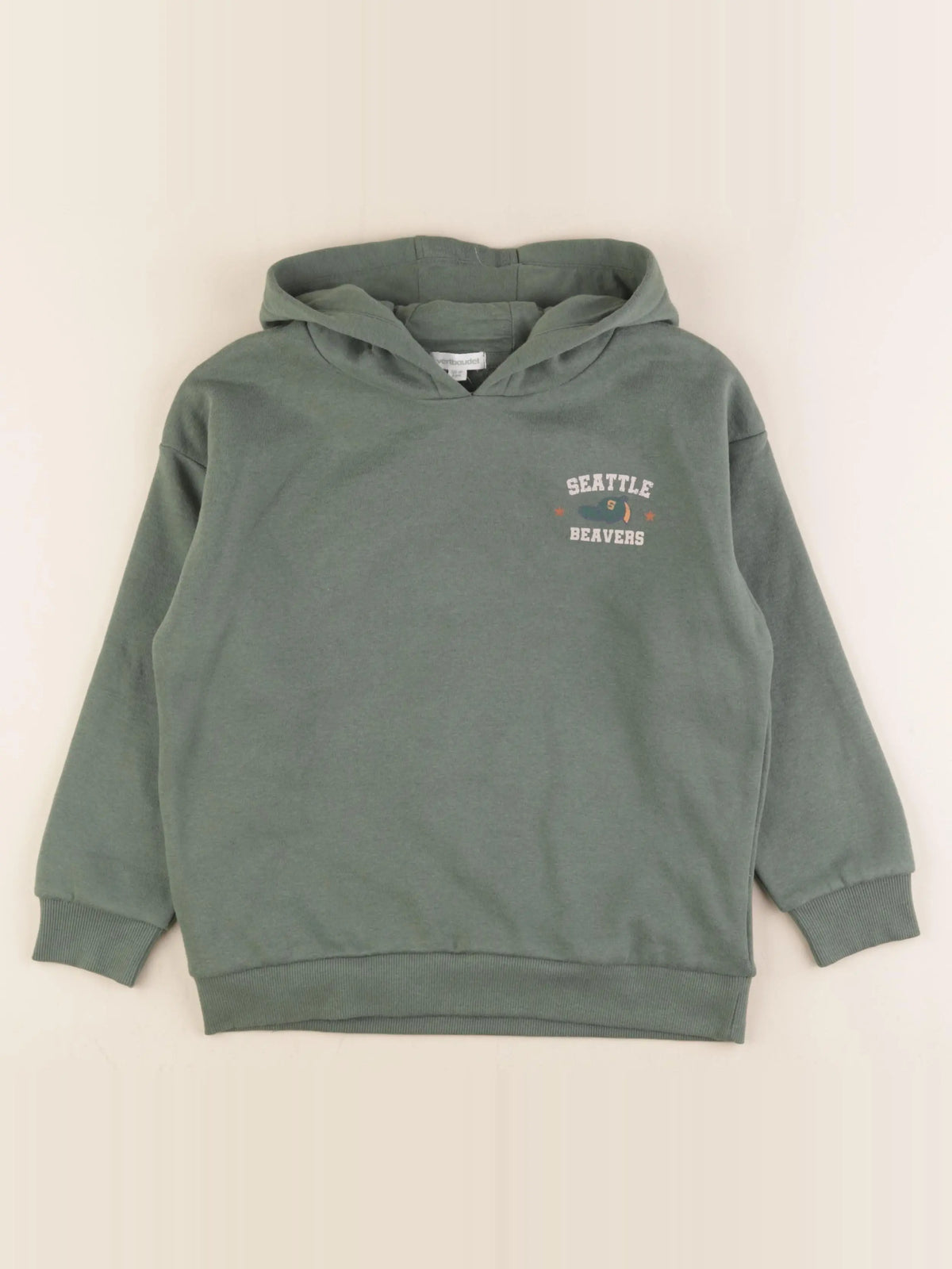 Vertbaudet - sweat vert - 8 ans