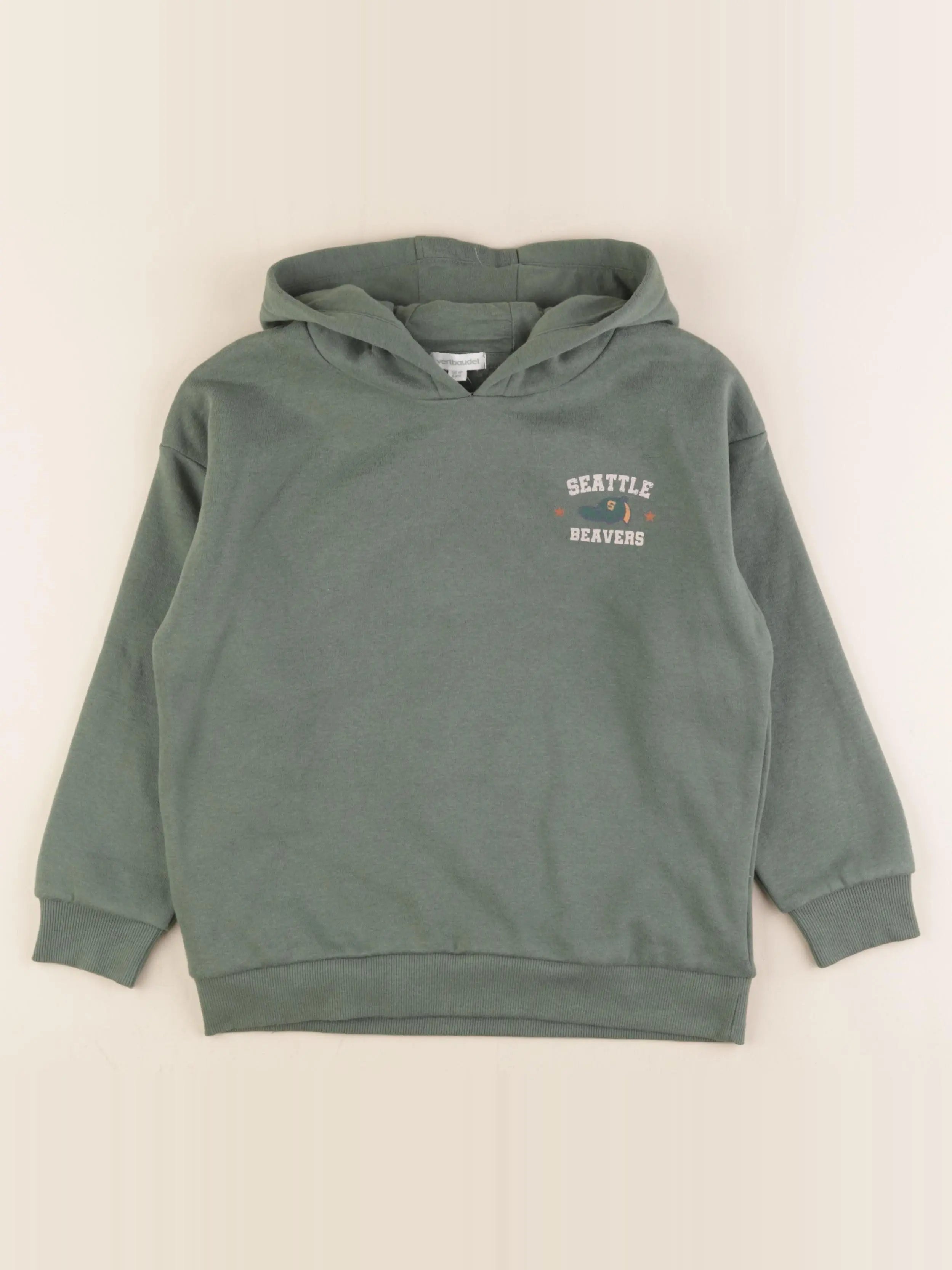 Vertbaudet - sweat vert - 8 ans