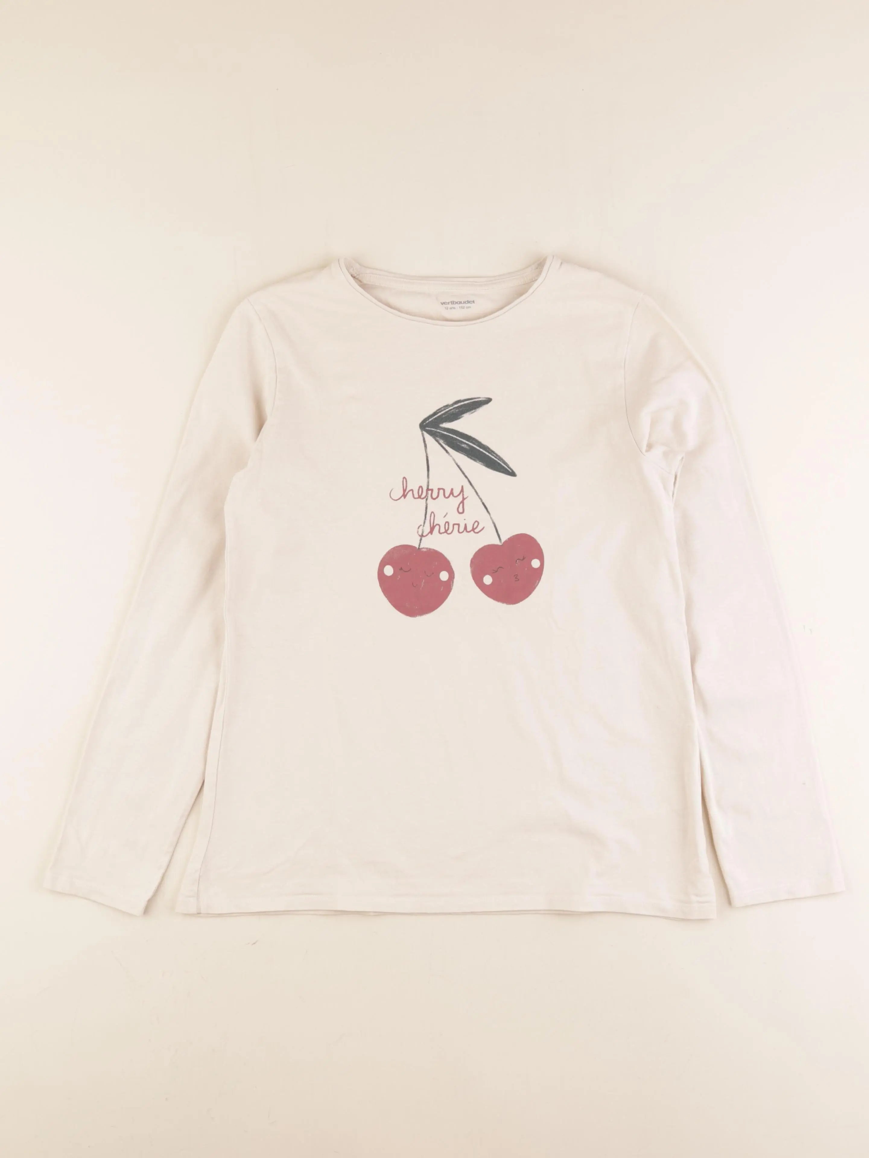 Vertbaudet - tee-shirt beige - 12 ans
