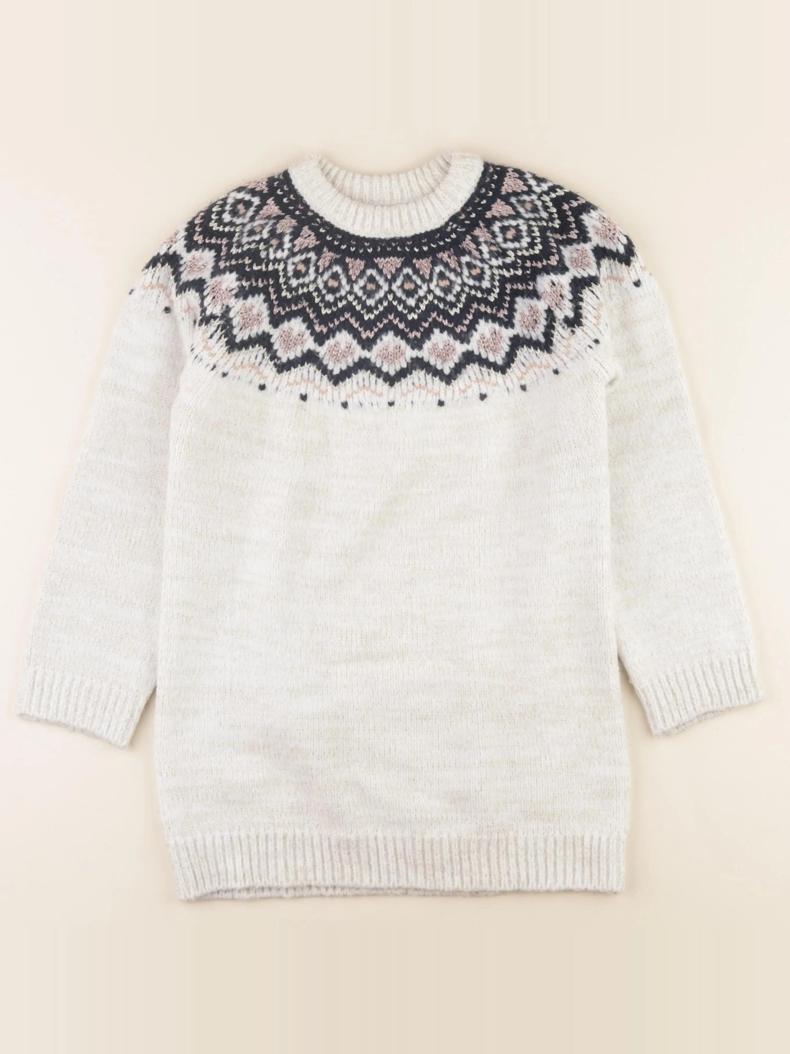 Vertbaudet - robe blanc, bleu - 8 ans