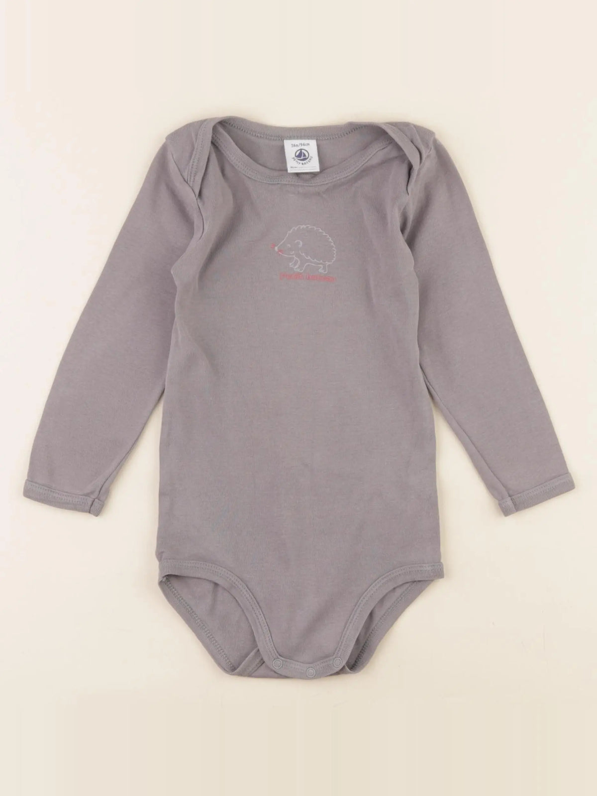 Petit Bateau - body gris - 36 mois