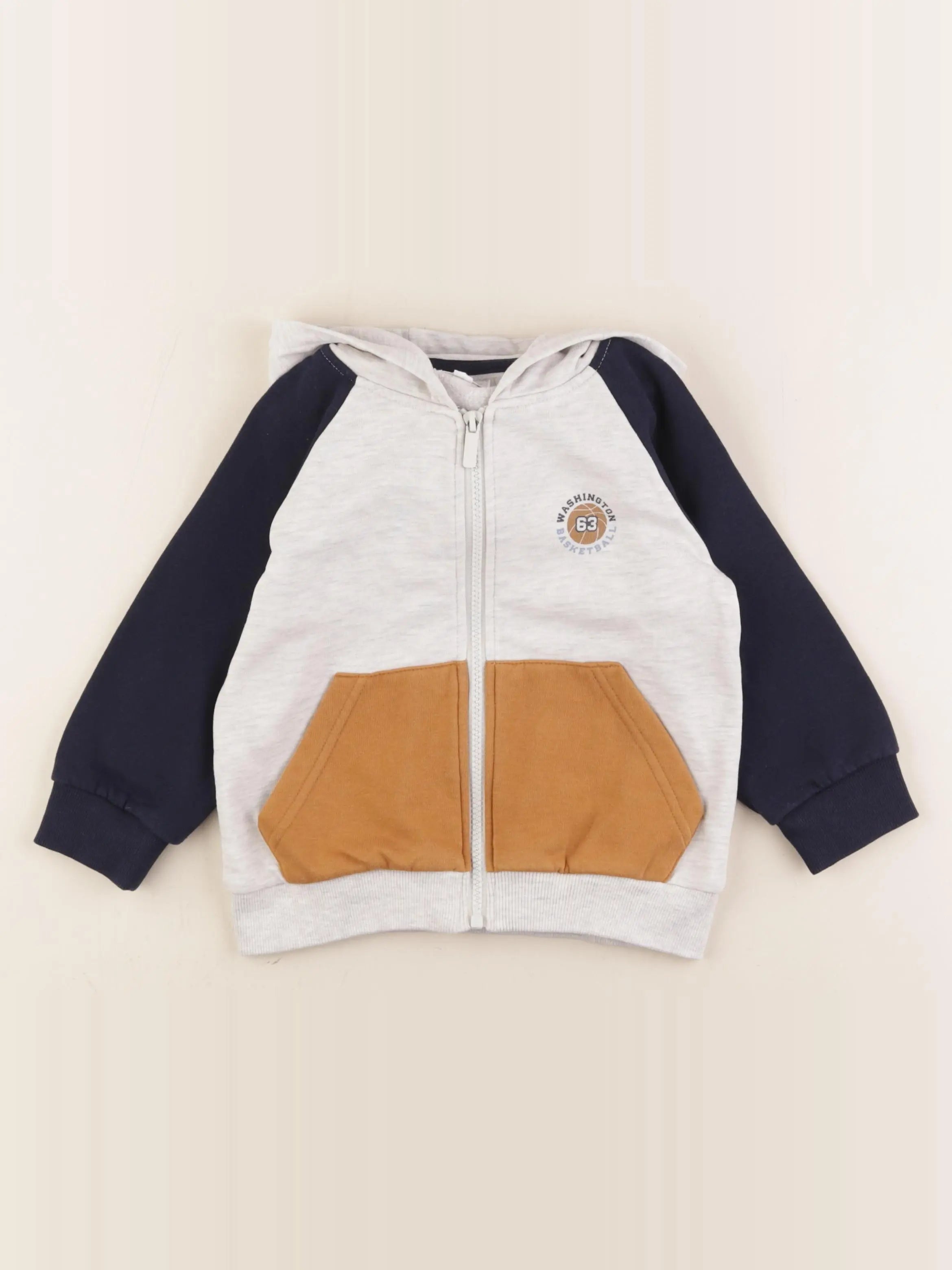 Vertbaudet - sweat gris, bleu - 4 ans