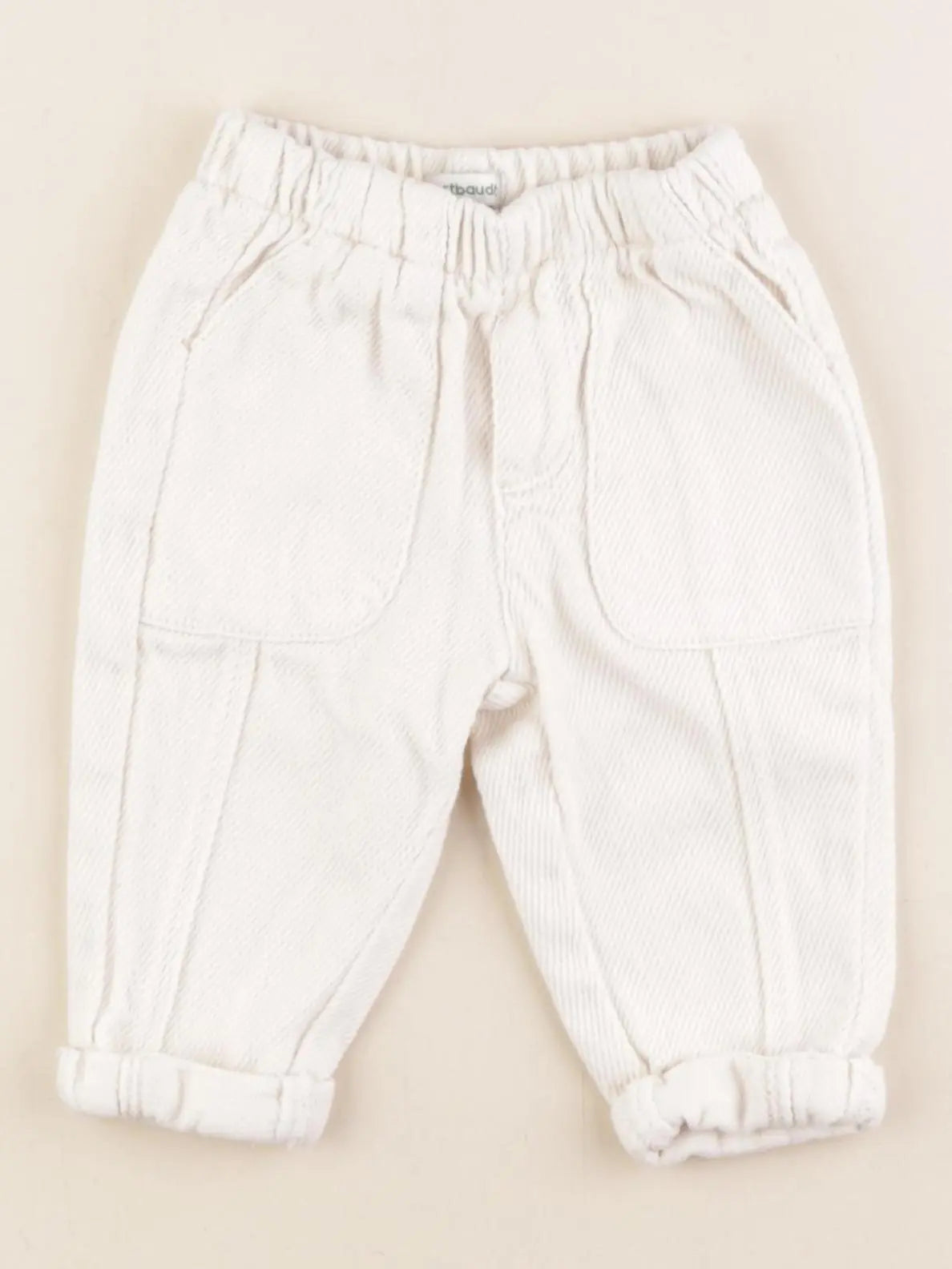 Vertbaudet - pantalon beige - 6 mois