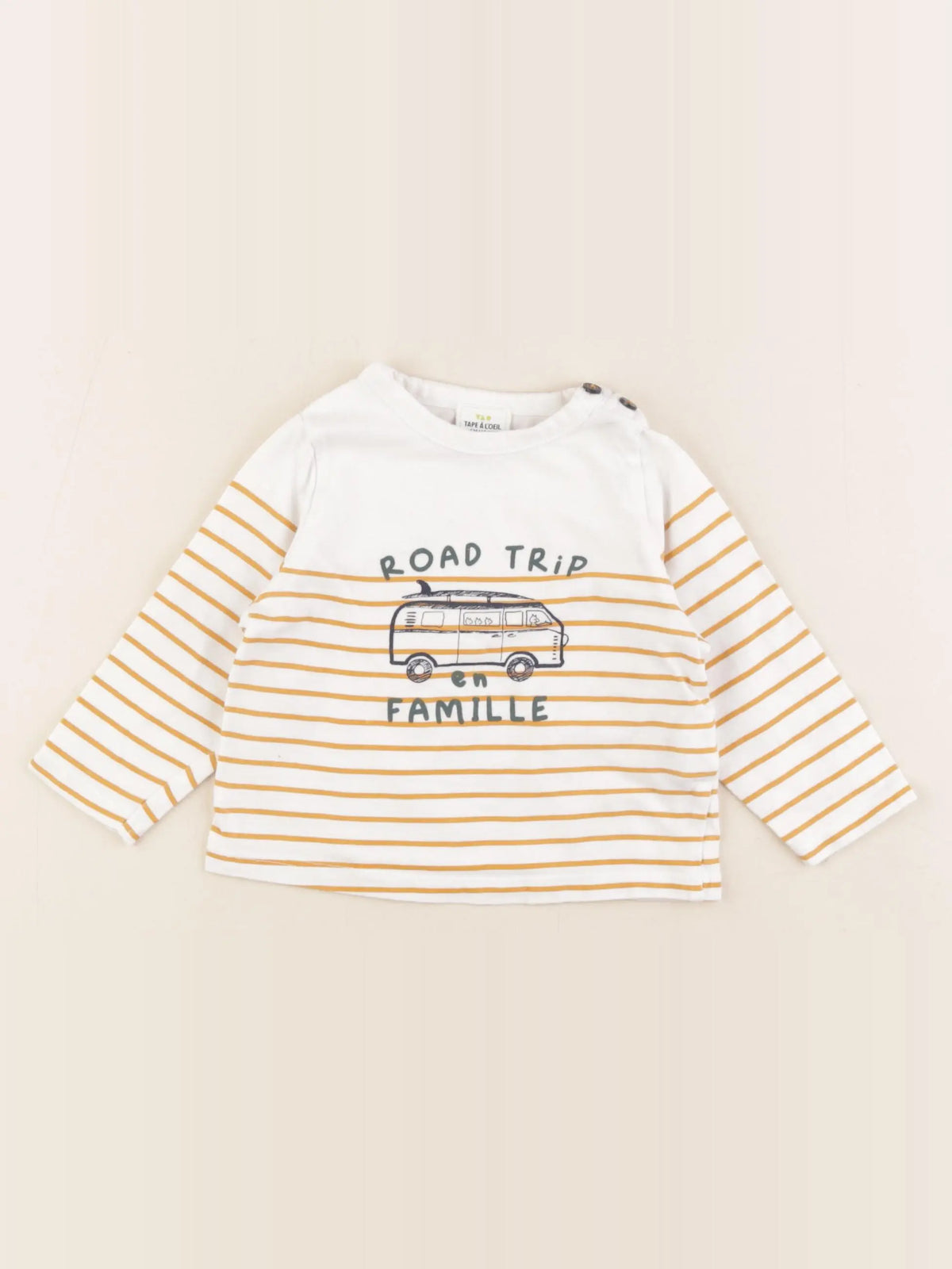 Tape à l'oeil - tee-shirt blanc, marron - 6 mois