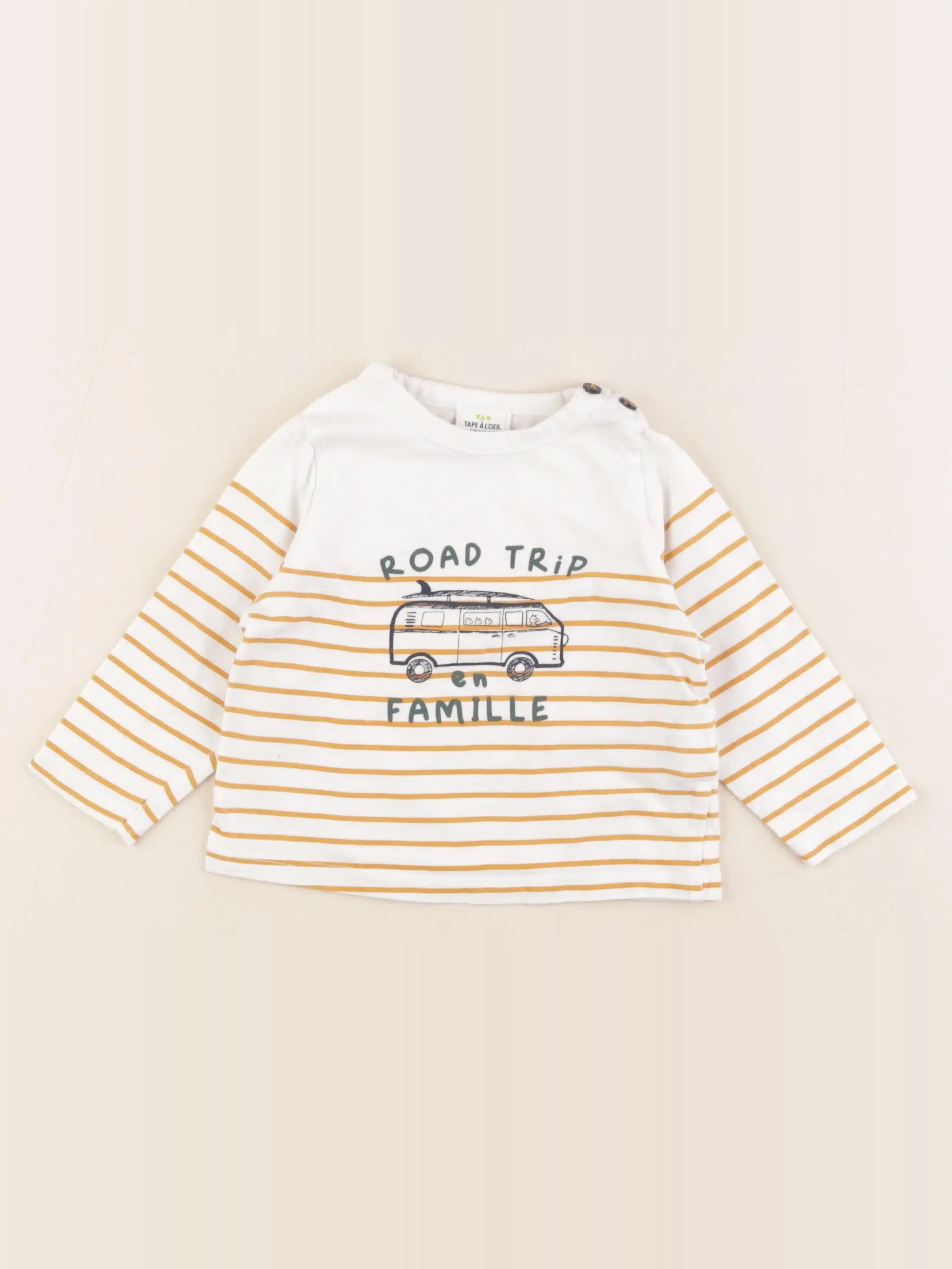 Tape à l'oeil - tee-shirt blanc, marron - 6 mois