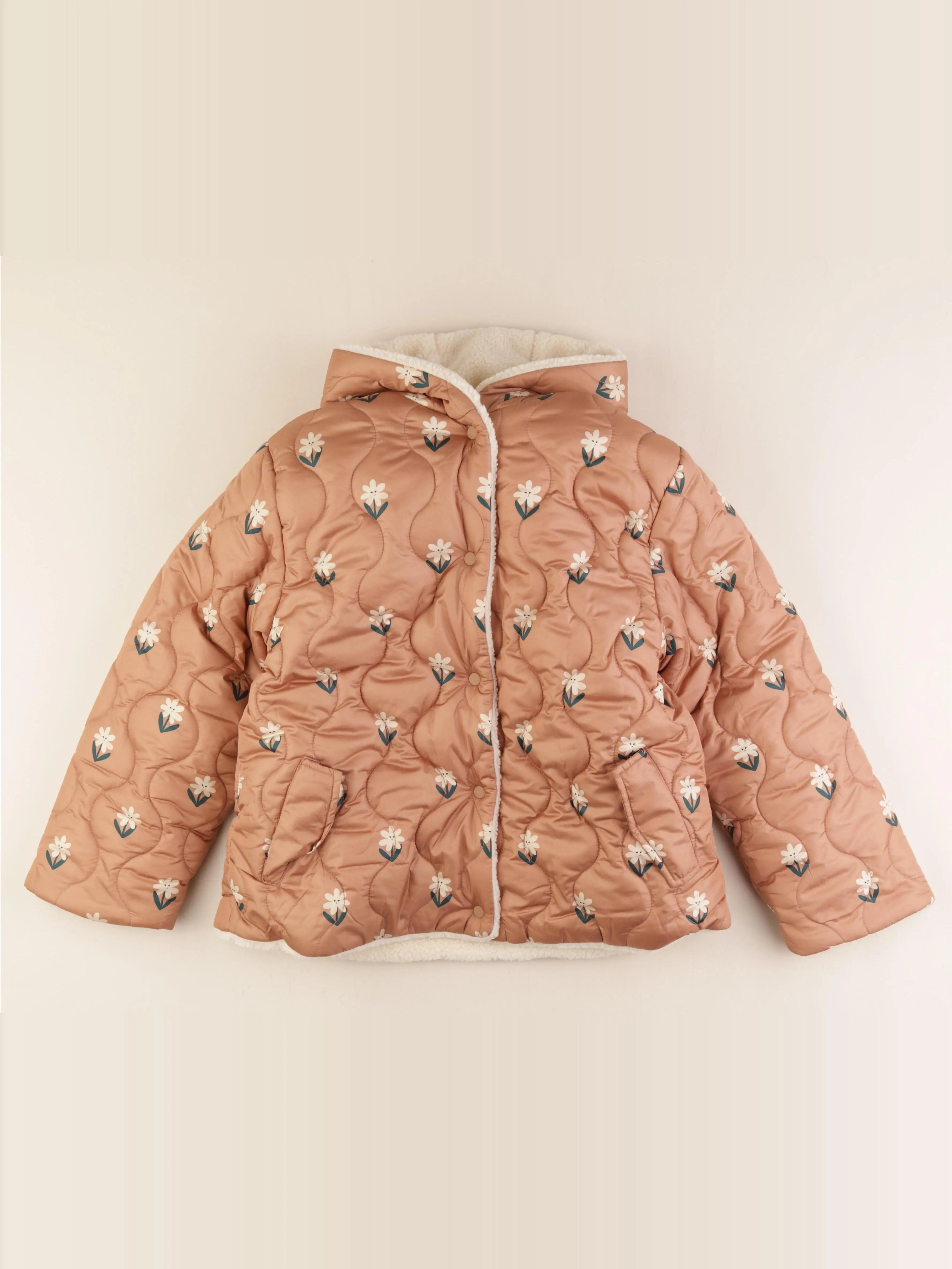 Vertbaudet - doudoune réversible marron, beige - 12 ans