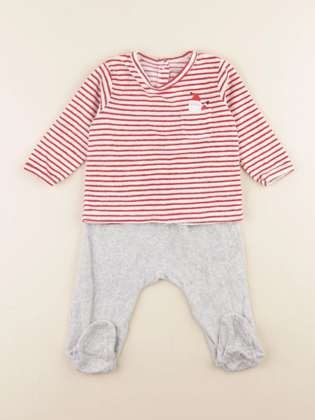 Vertbaudet - pyjama velours rouge - 12 mois