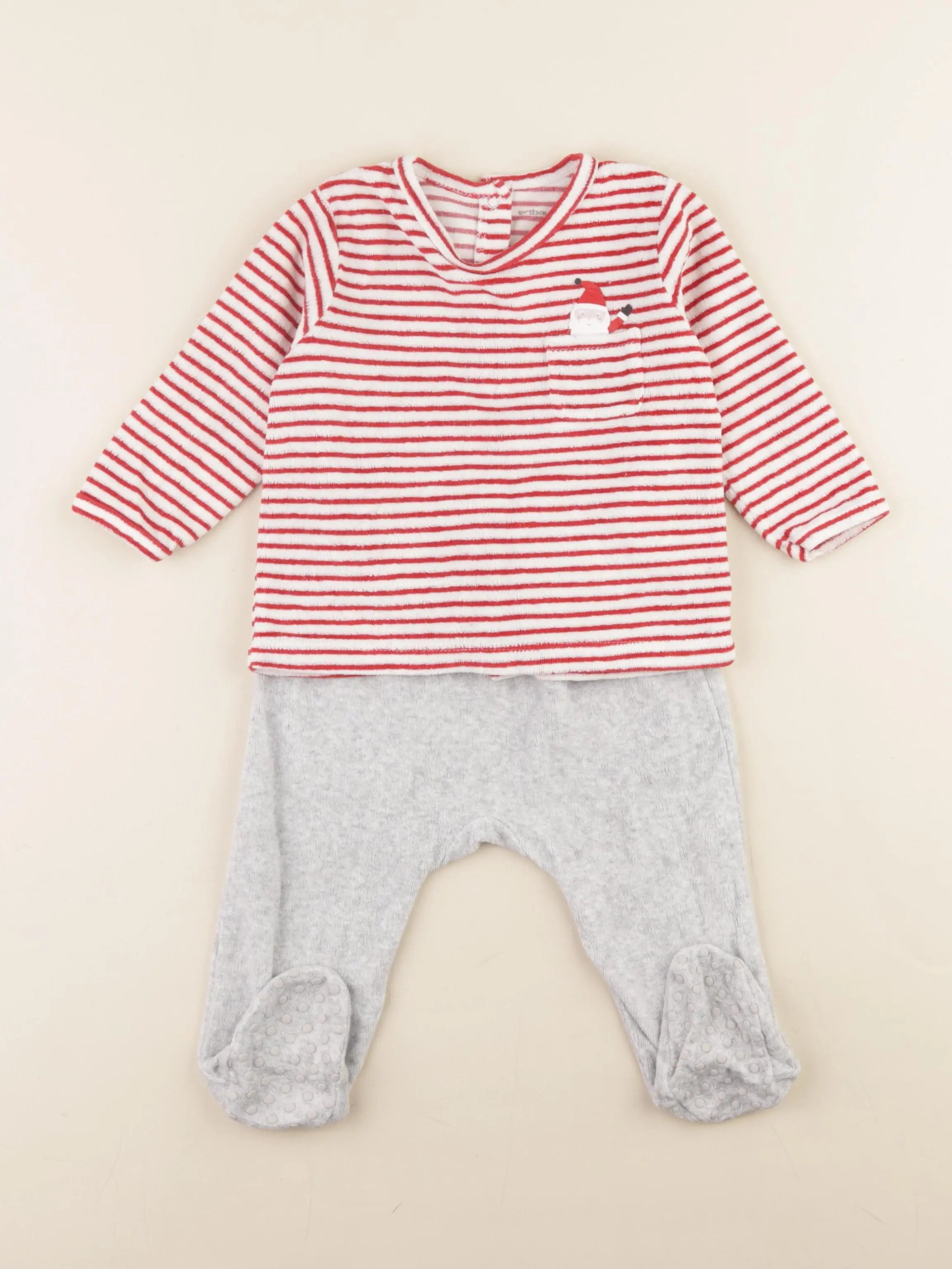 Vertbaudet - pyjama velours rouge - 12 mois