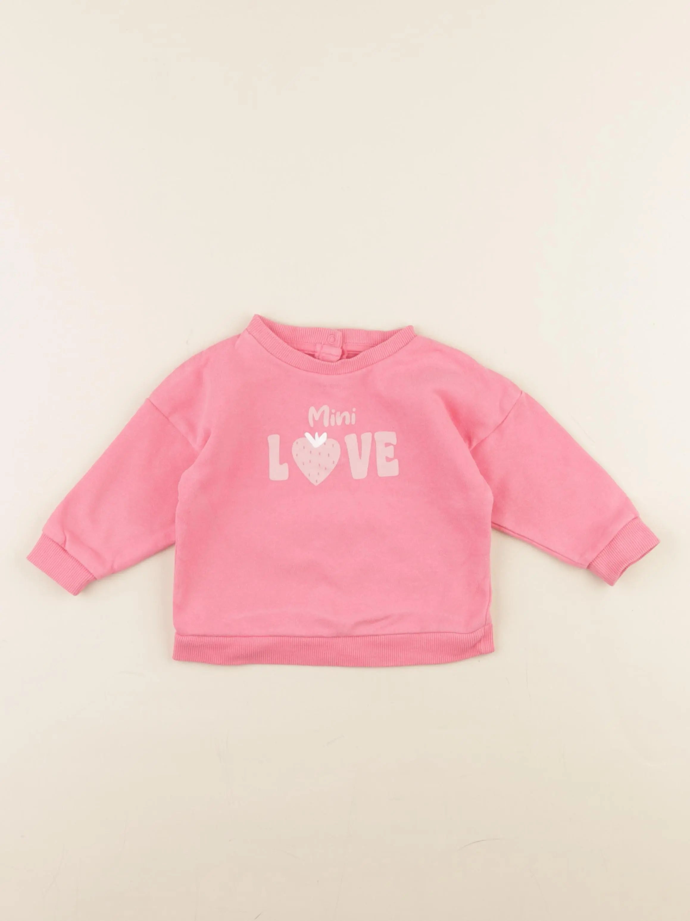 Vertbaudet - sweat rose - 9 mois