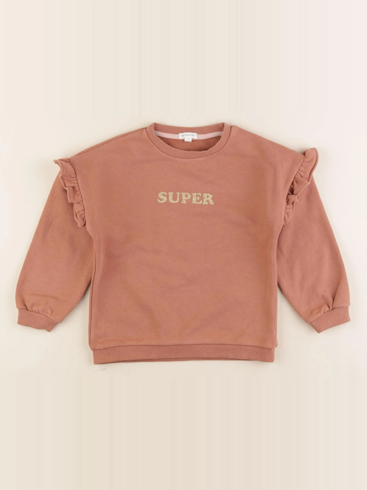 Vertbaudet - sweat marron - 6 ans