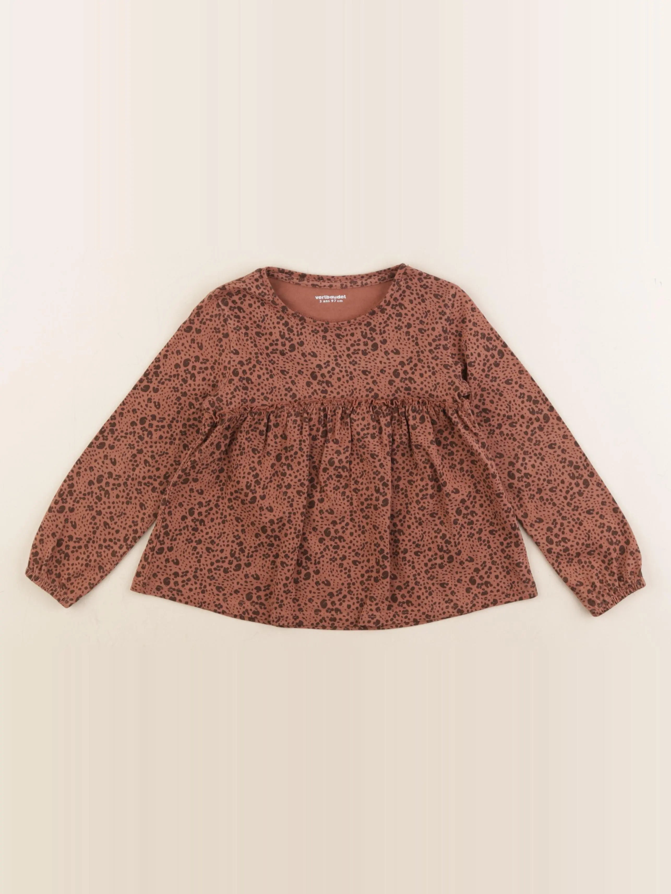 Vertbaudet - tee-shirt marron - 3 ans