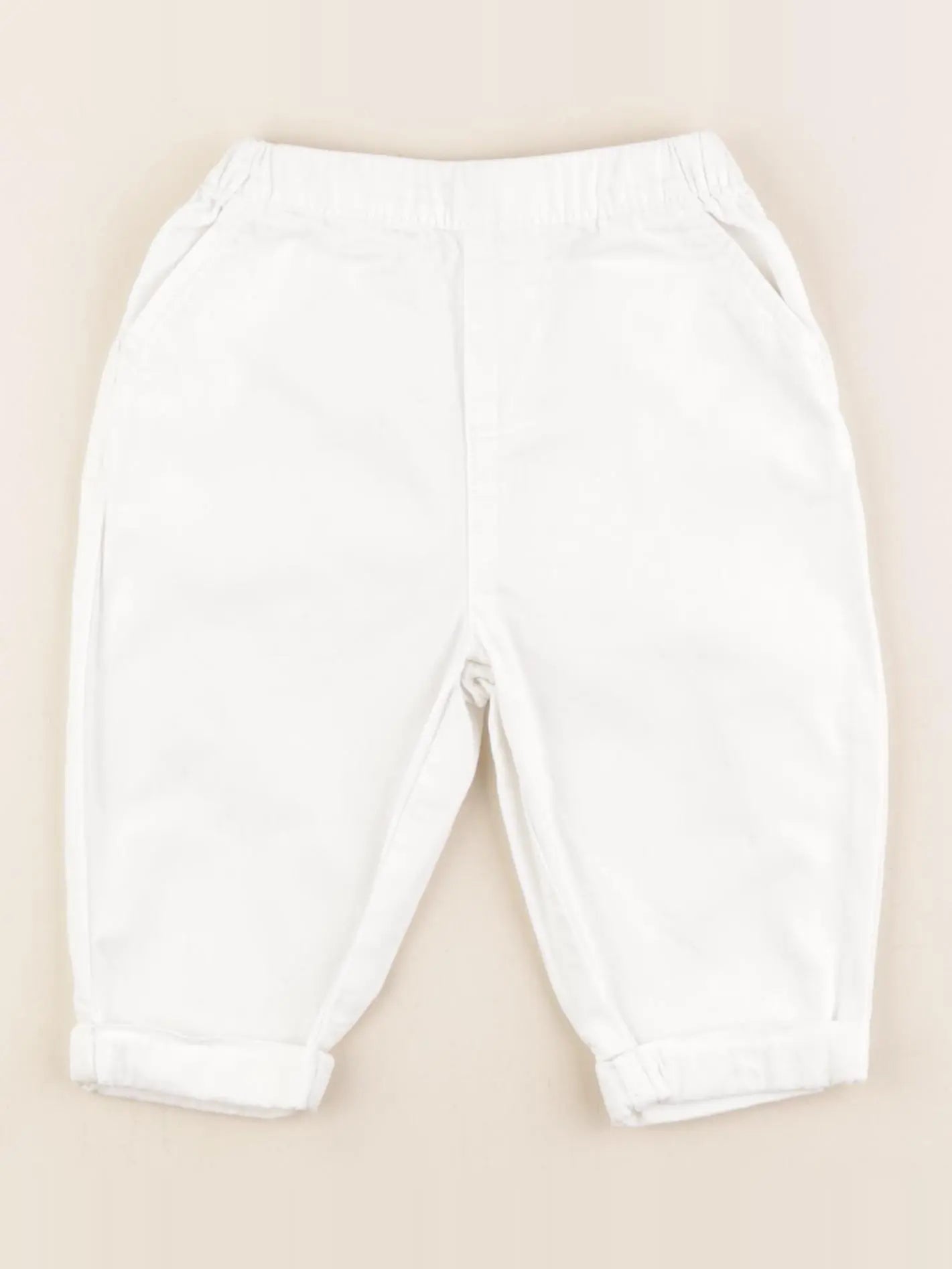 Vertbaudet - pantalon blanc - 12 mois