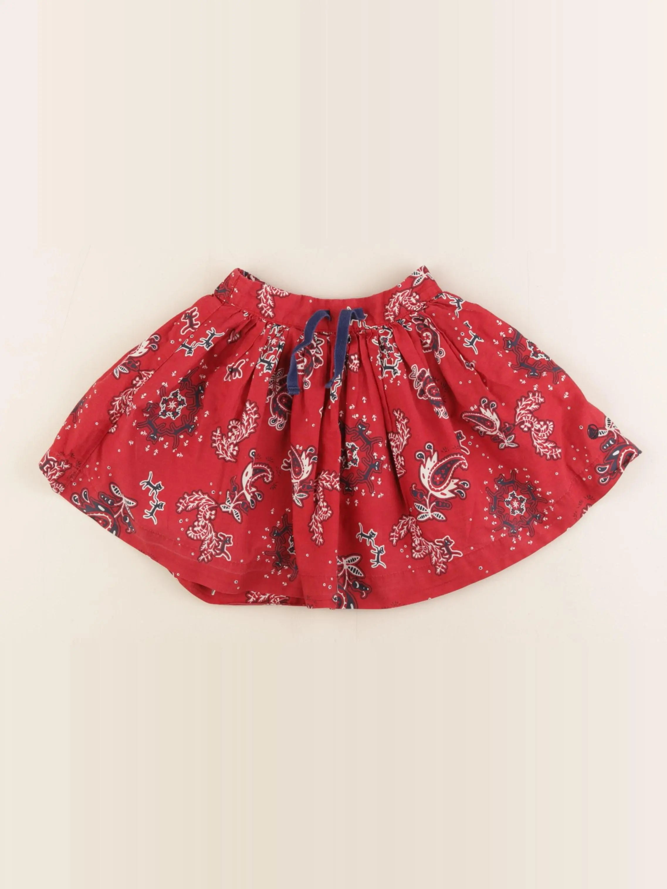 Petit Bateau - jupe rouge - 3 ans
